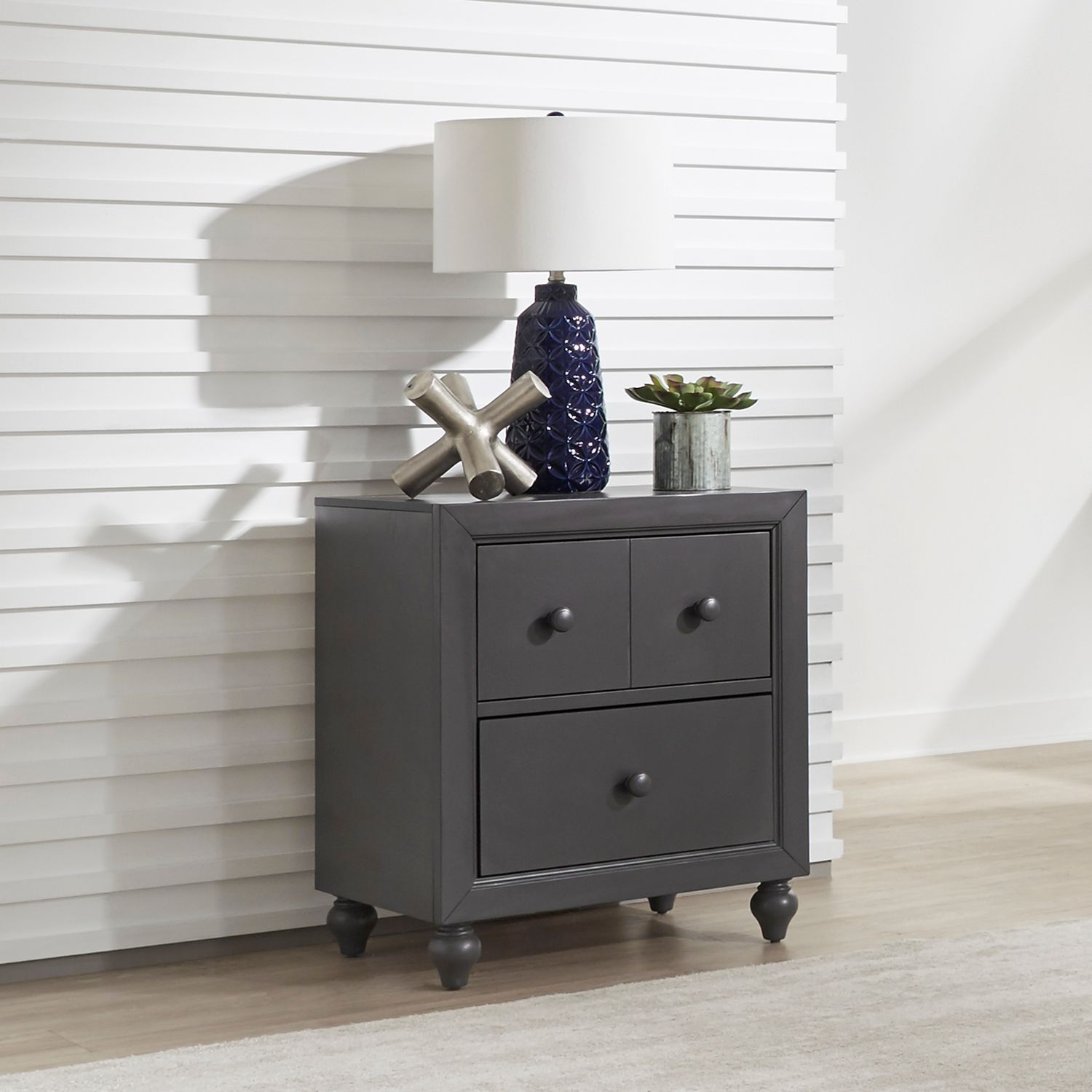 Cottage View Melamine/Wood 2-Drawer Night Stand
