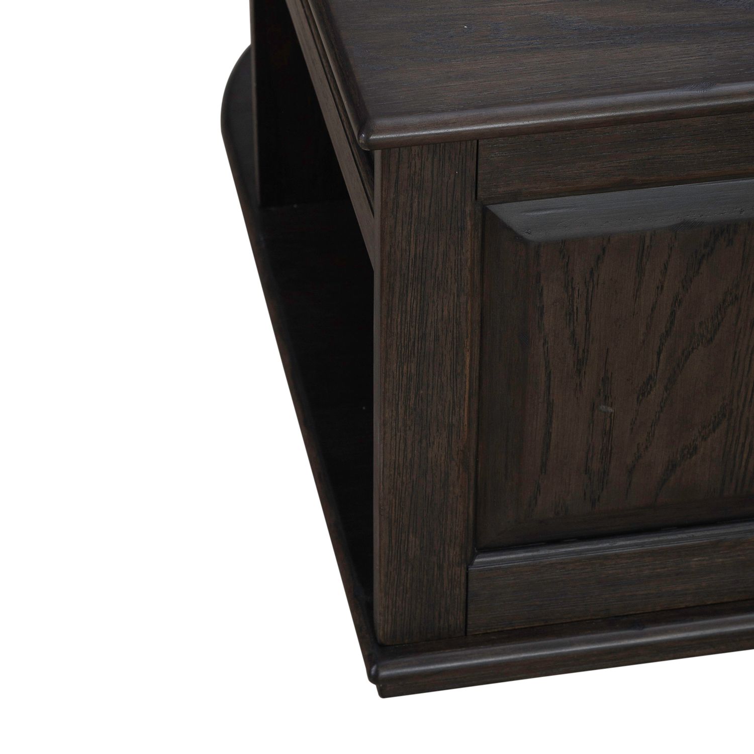 Wallace Curved Wood Storage Lift Top Cocktail Table