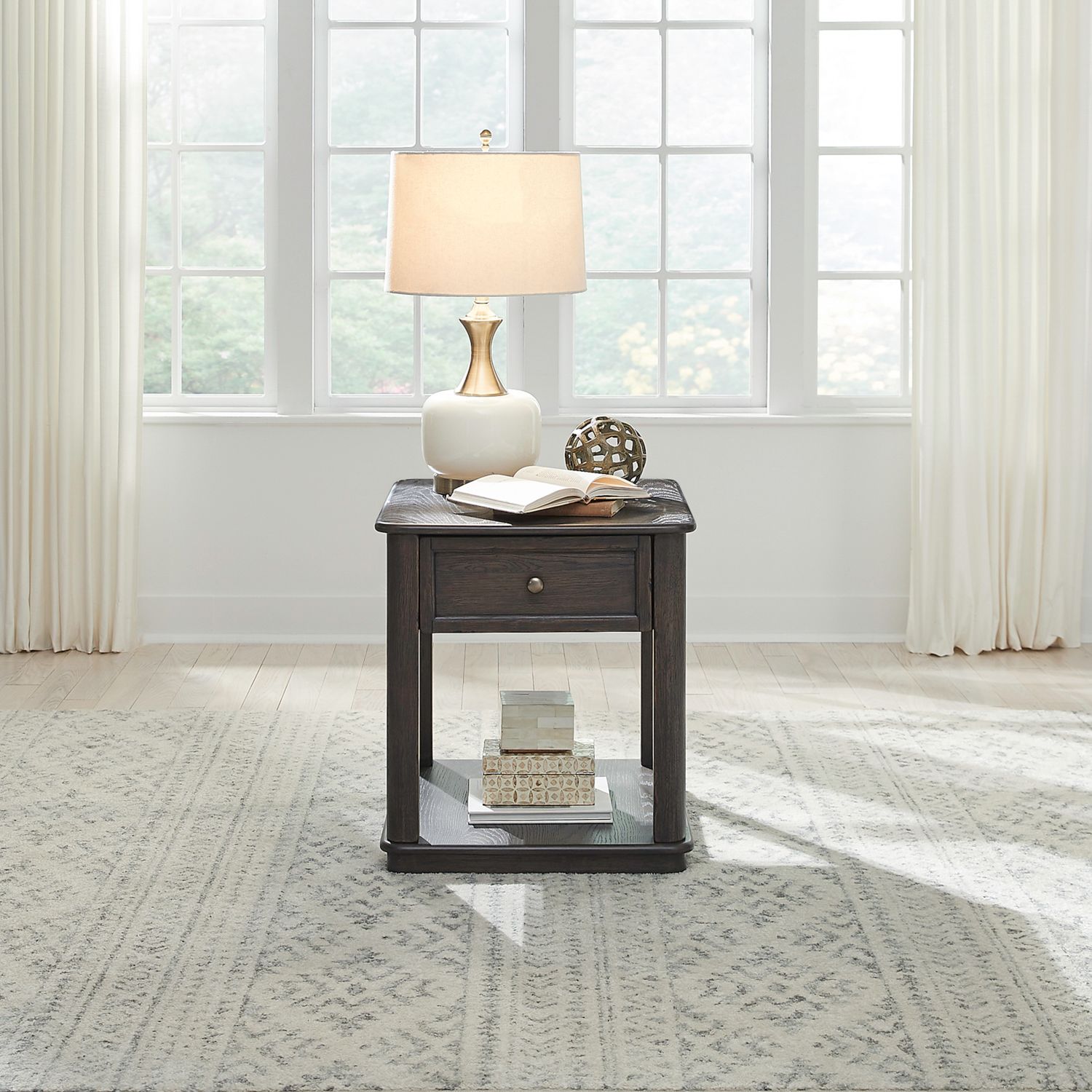 Wallace Rectangular Wood 1-Drawer End Table