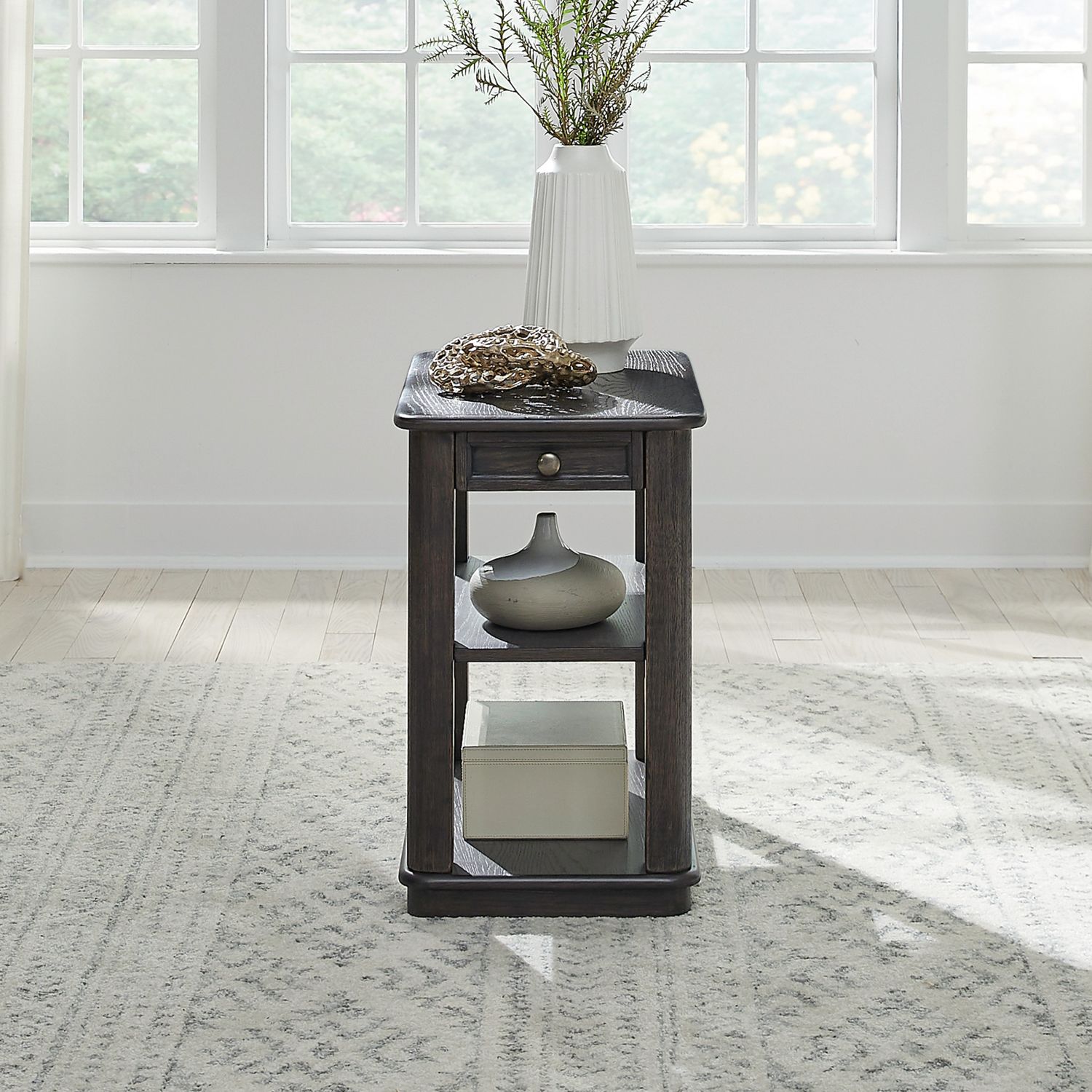 Wallace Rectangular Wood 1-Drawer Chair Side Table