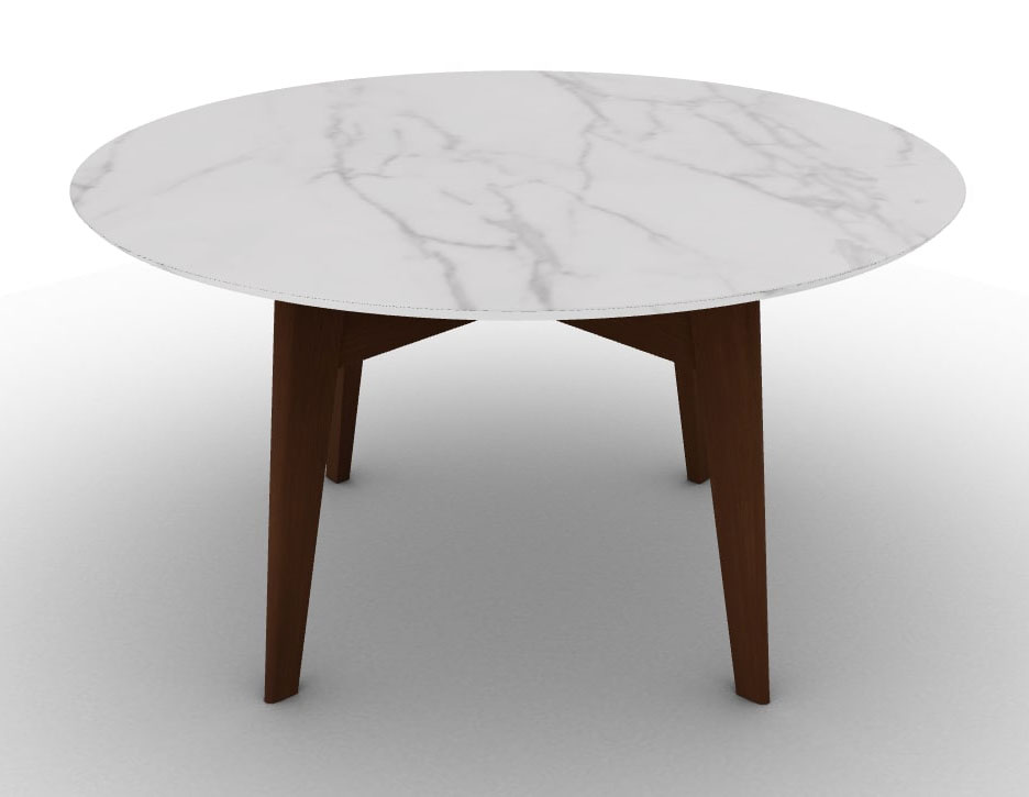 Abrey Wood/Ceramic Round Dining Table