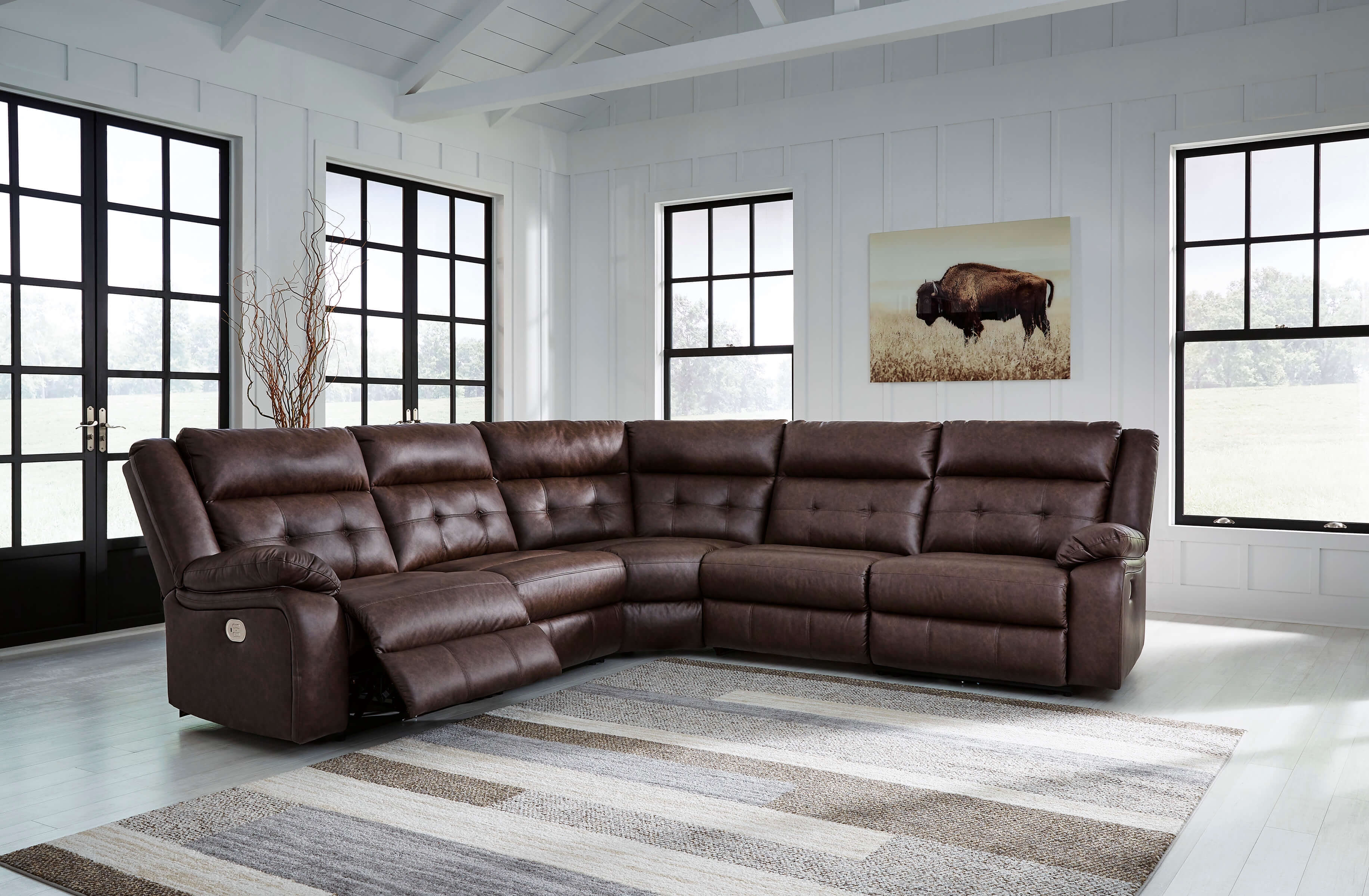  Ashley Living Room Punch Up 5-Piece Power Reclining Sectional