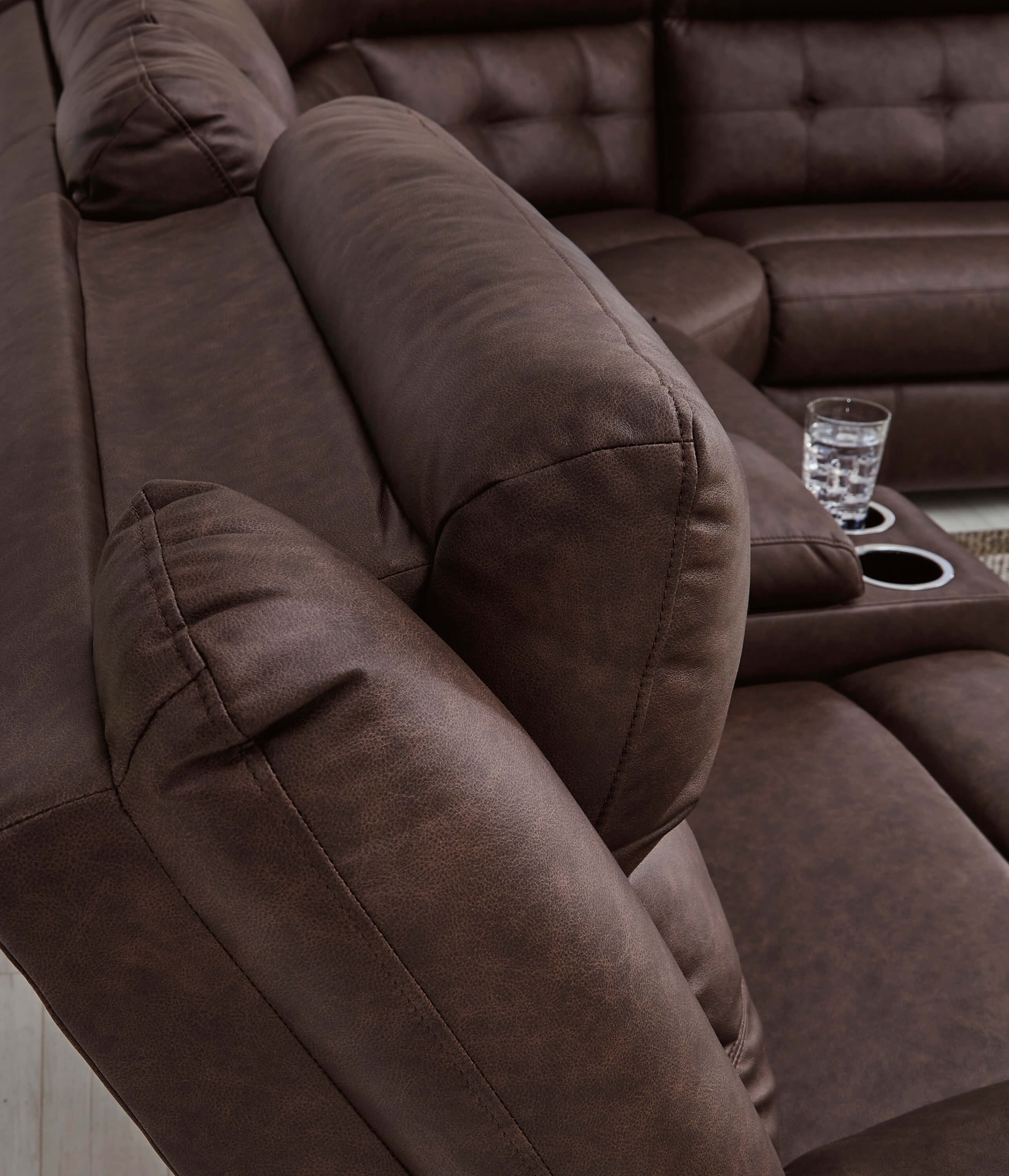 Ashley Punch Up Brown 6-Piece Power Reclining Sectional