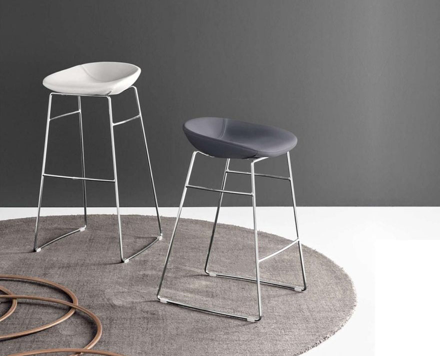 Palm Fabric/Metal Customizable Backless Stool