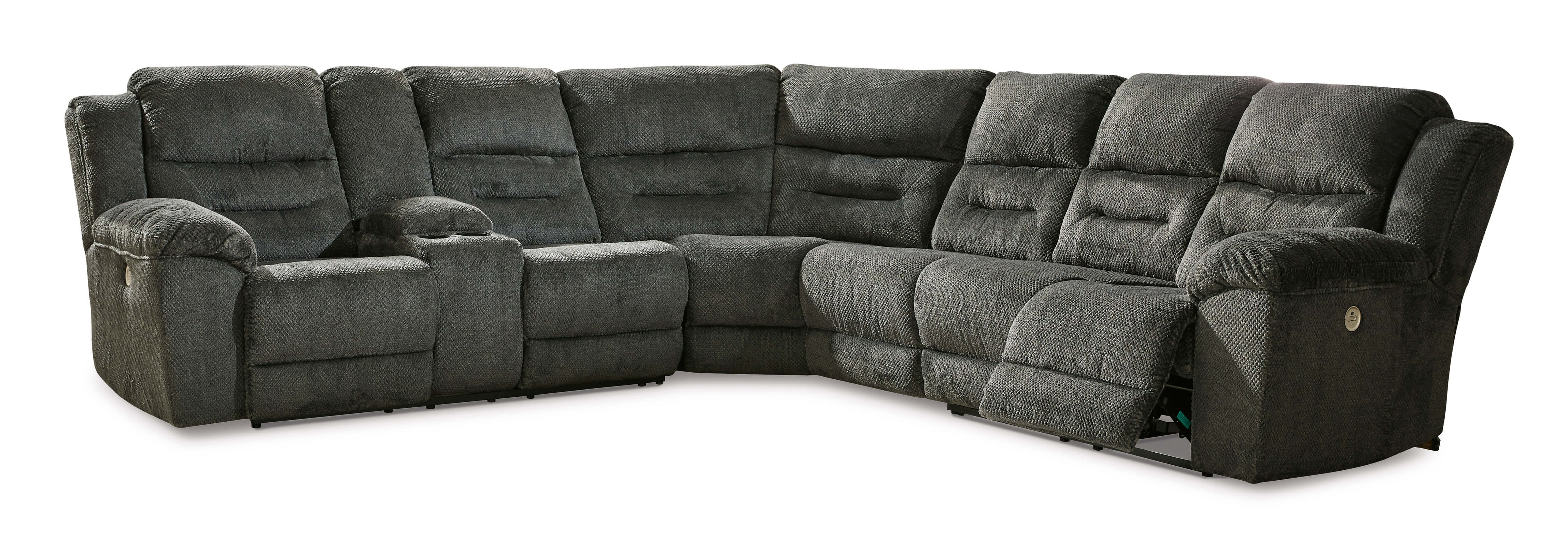 Nettington 4-Piece Polyester Power Reclining Sectional Sofa, Left Arm Facing