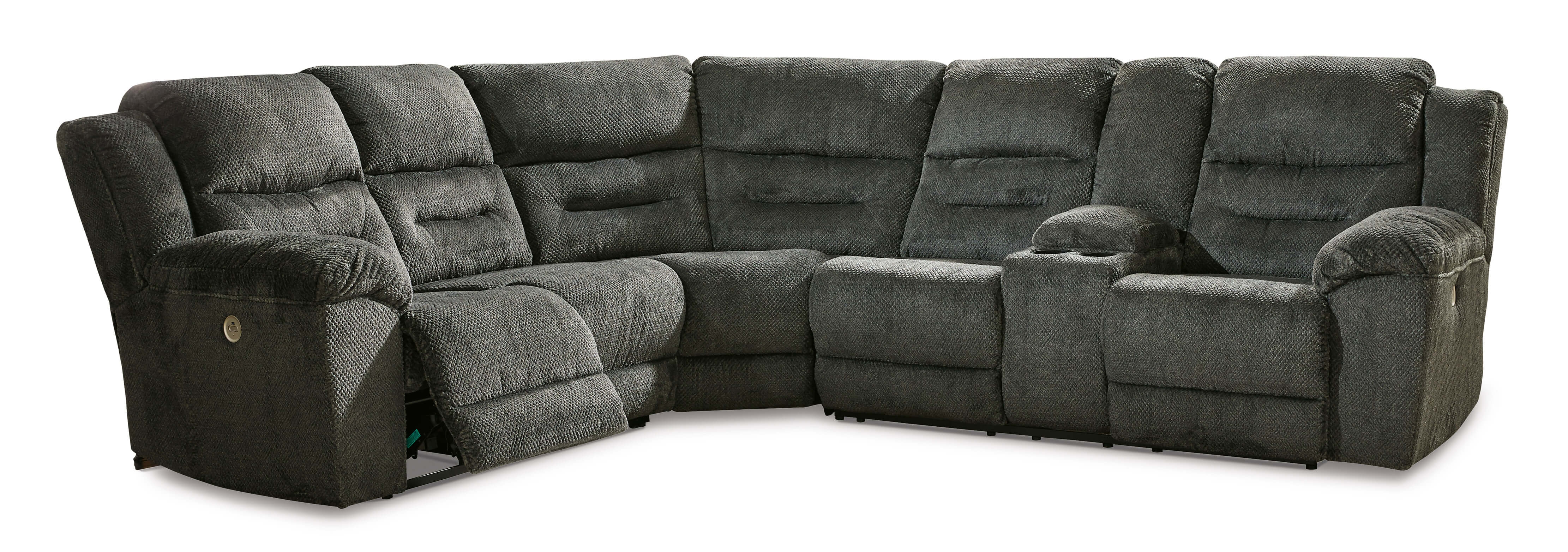 Nettington 3-Piece Polyester Power Reclining Sectional Sofa, Right Arm Facing
