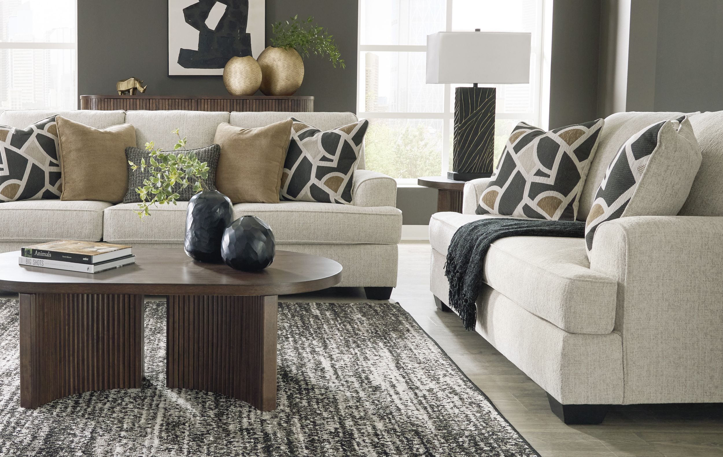 Heartcort Fabric Sofa in Quartz – Contemporary Ashley Furniture