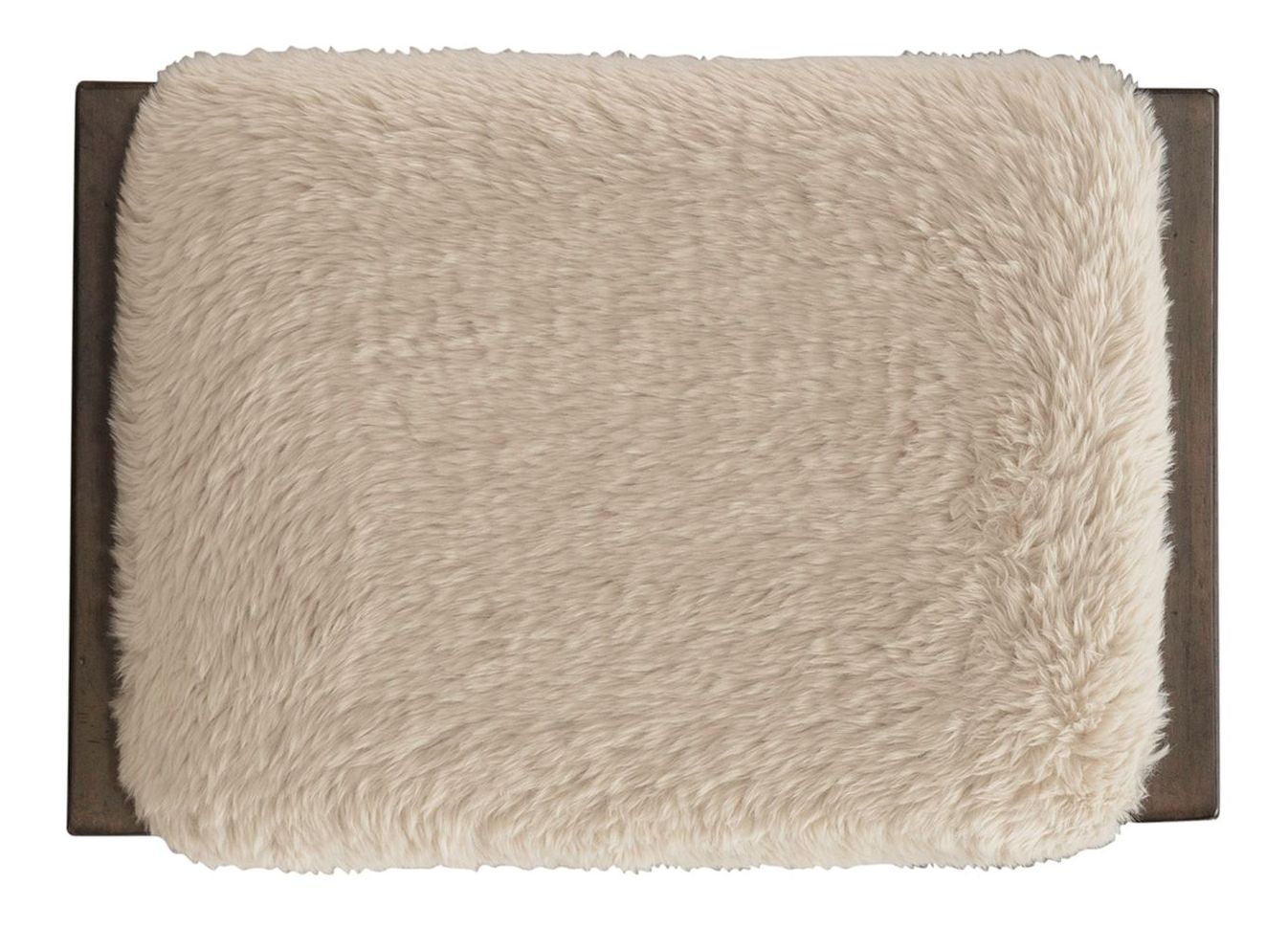 Broadmore Faux Sheepskin/Wood Console Stool