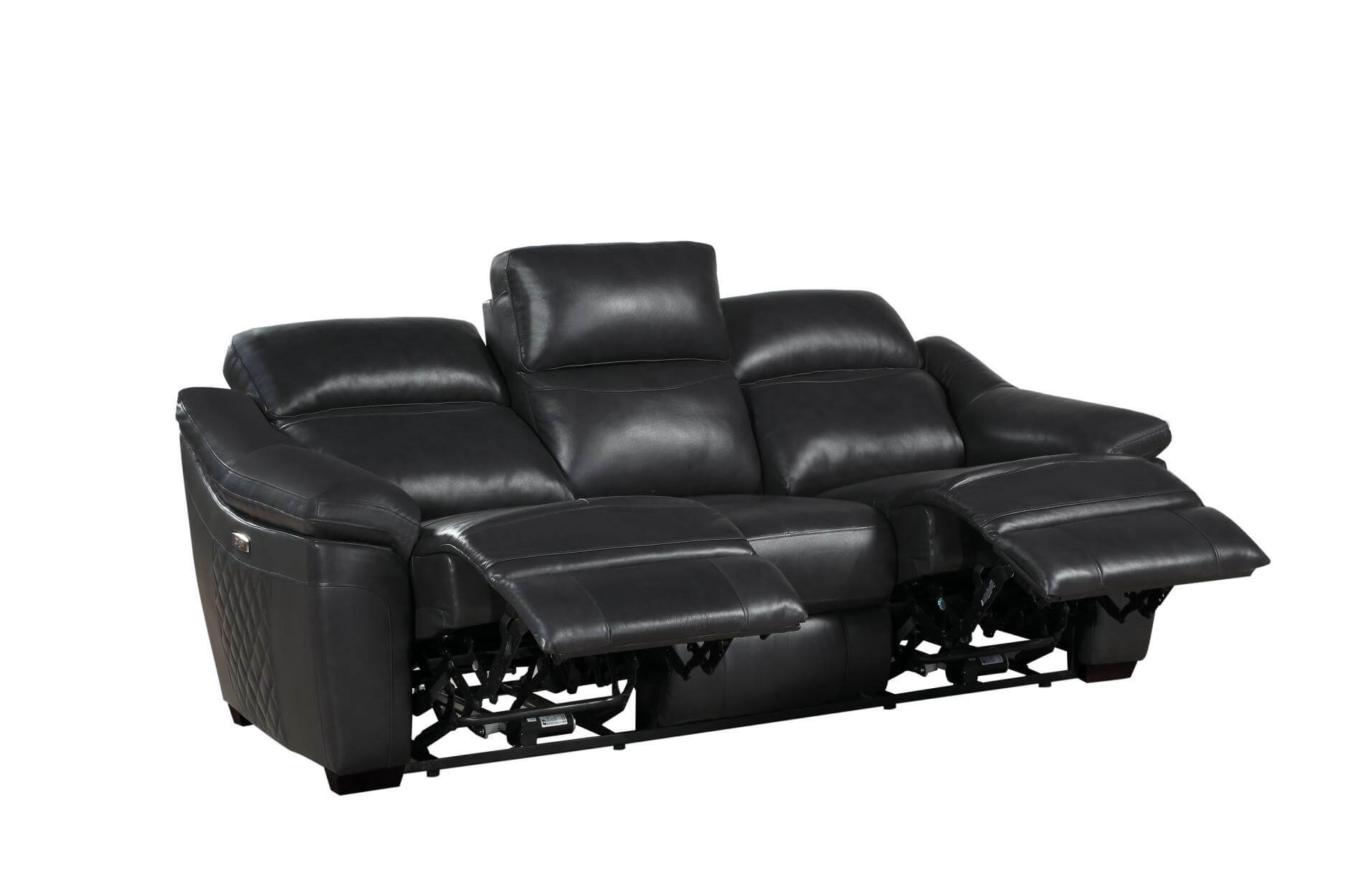 Renzo Leather/Bi-Cast Vinyl Power Double Reclining Sofa by Homelegance