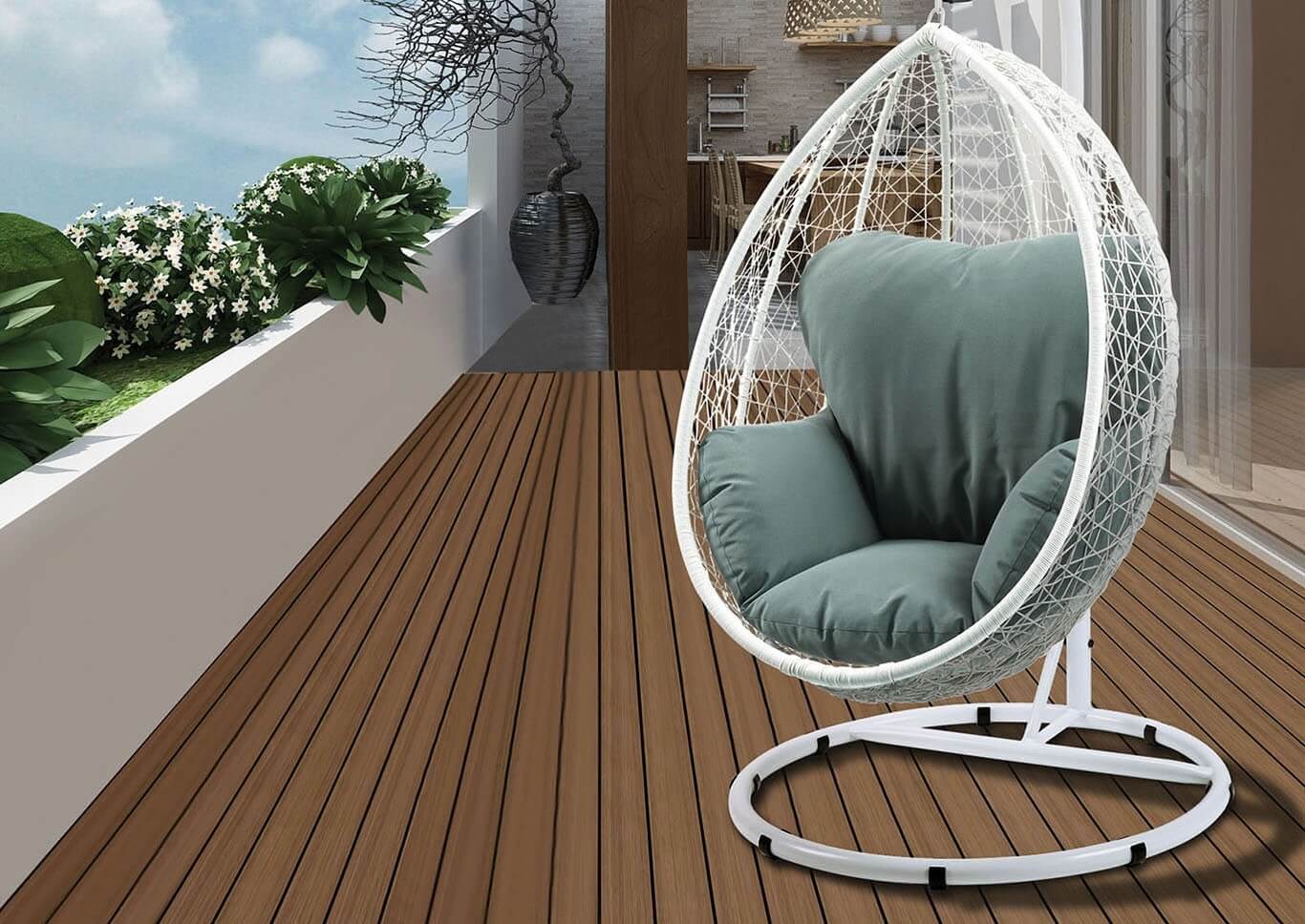 Simona Fabric Hanging Chair by ACME