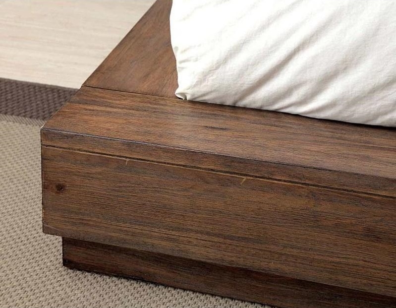 Coimbra Wood Low Profile Platform Bed, Queen Size