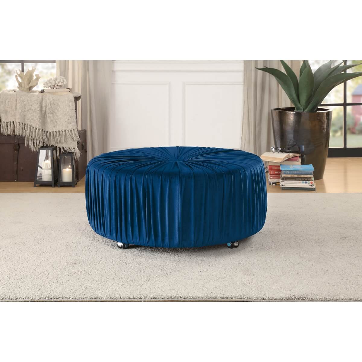 Jaunt Fabric Ottoman by Homelegance