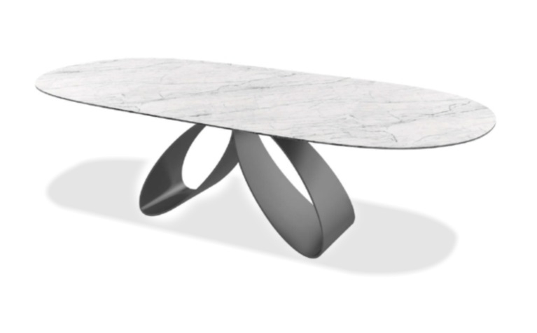 Ribbon Ceramic Oval Dining Table