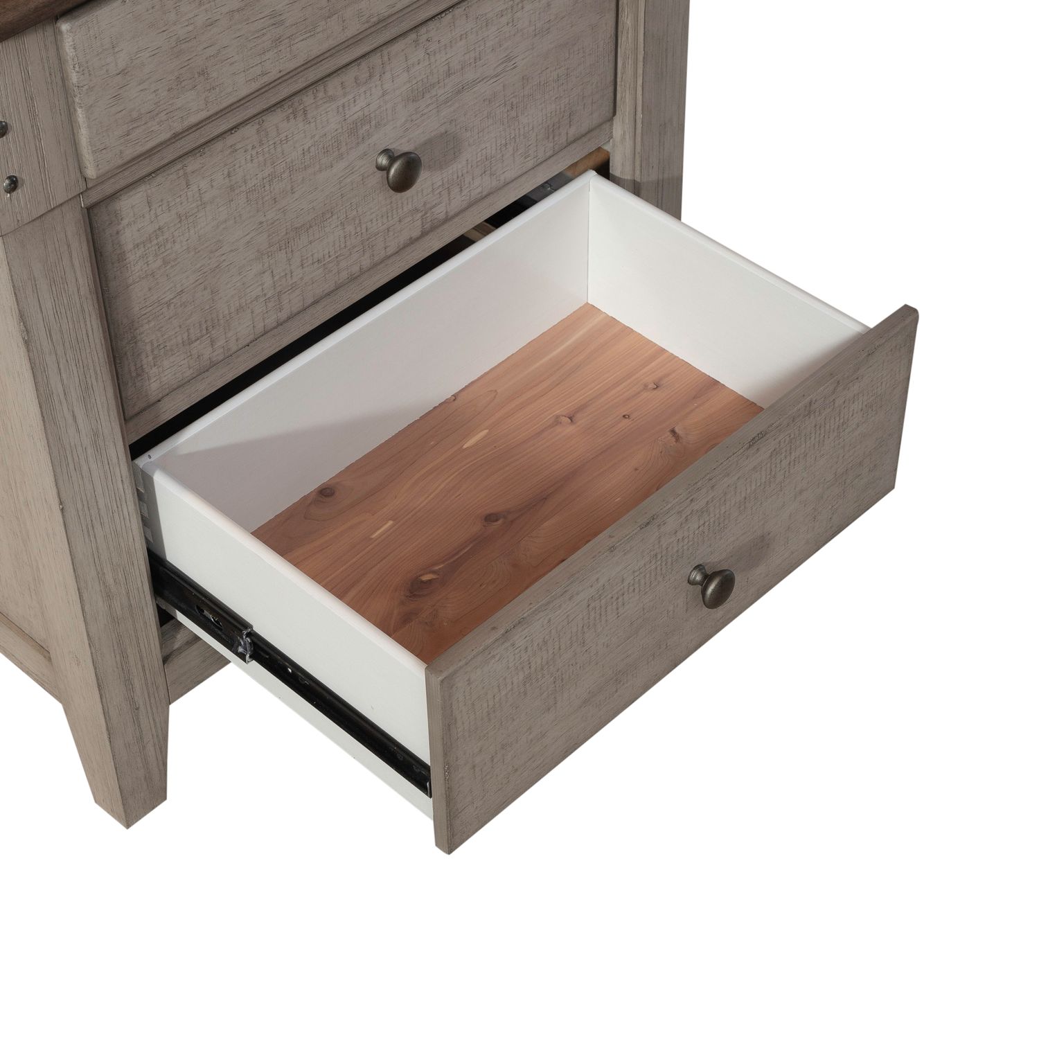 Ivy Hollow Wood 3-Drawer Night Stand w/Charging Station