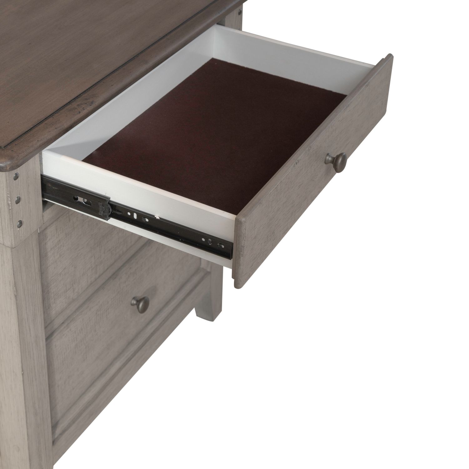 Ivy Hollow Wood 3-Drawer Night Stand w/Charging Station