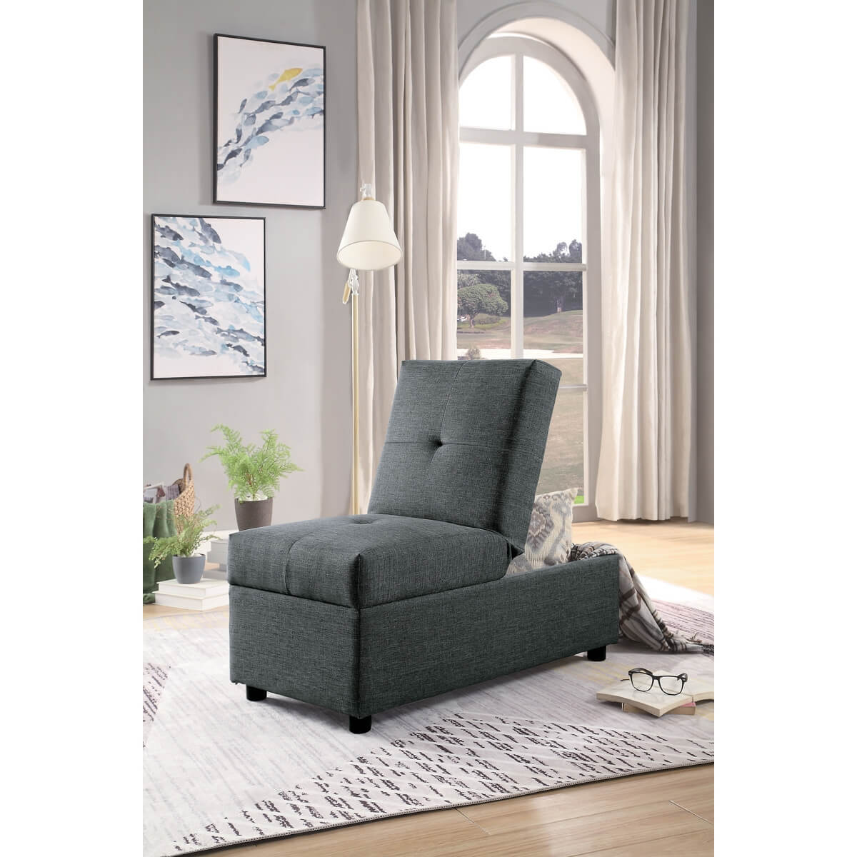 Denby Fabric Ottoman by Homelegance