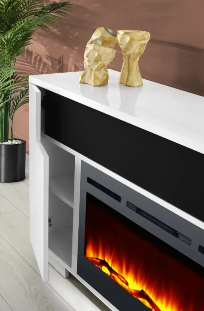 SM Haley 76" TV Console w/2 Doors & Dual LED