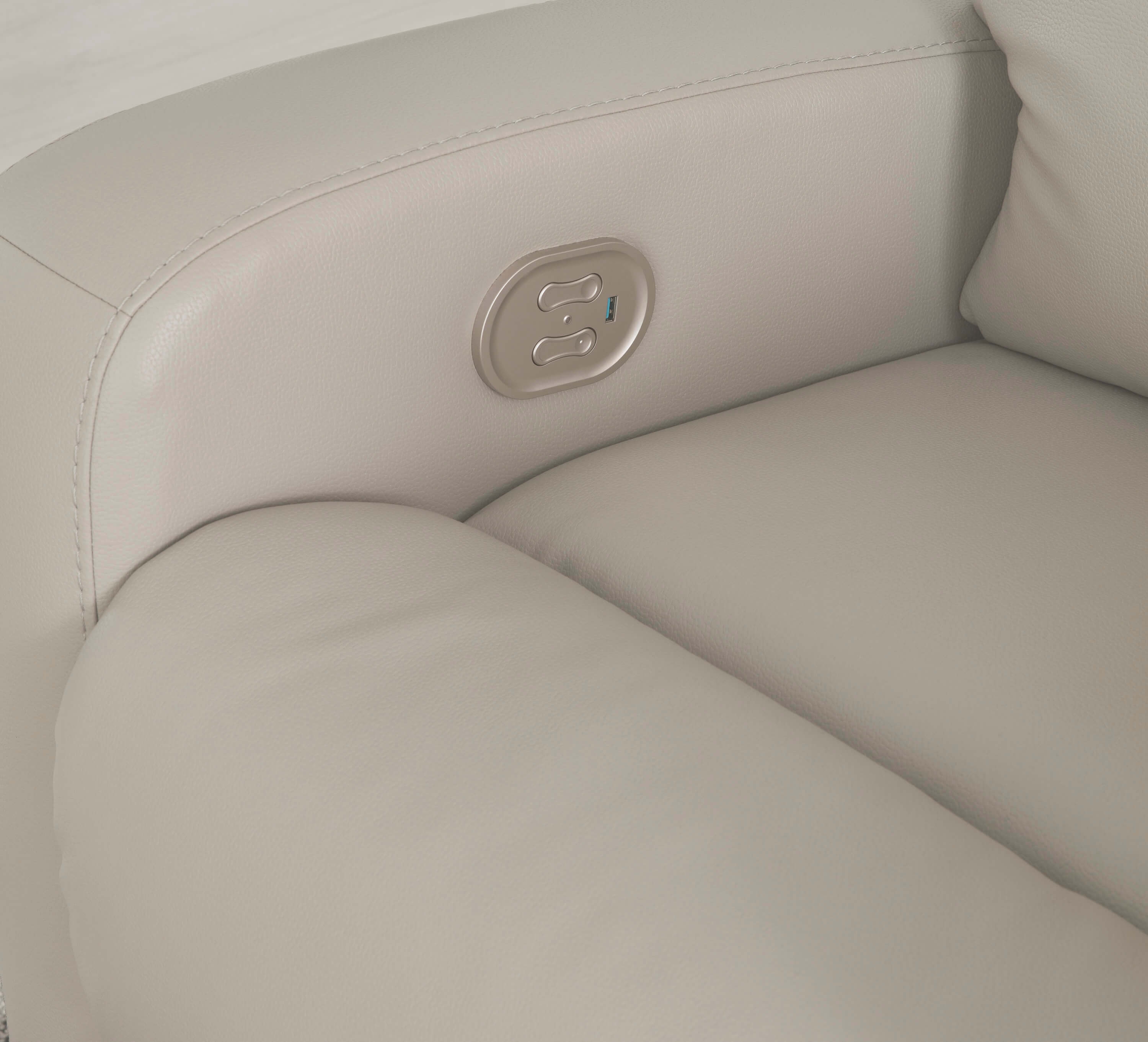 Ashley Ryversans Dove Gray Chair USB Port