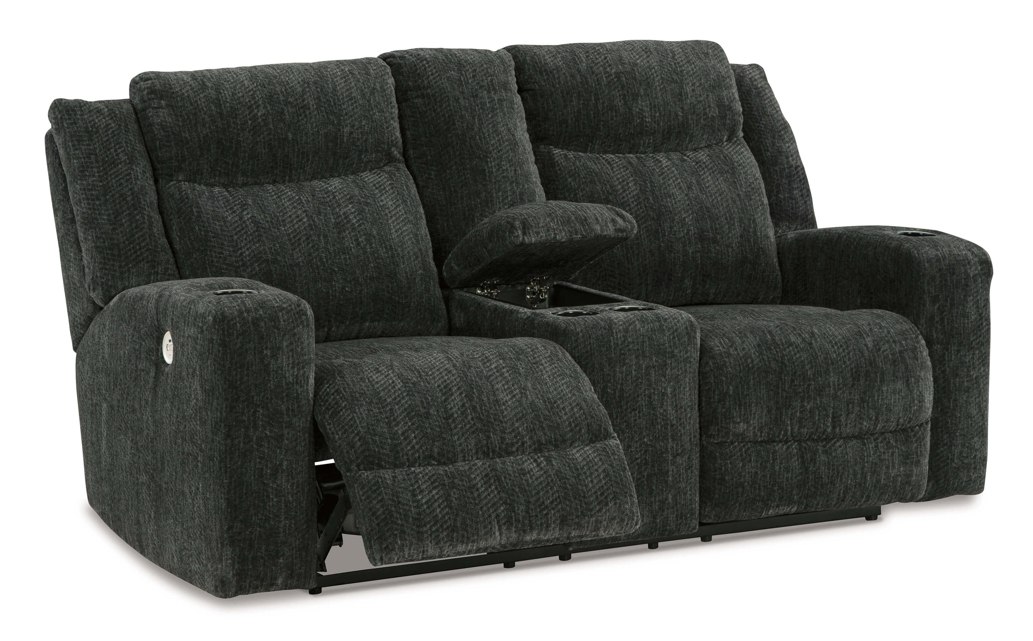 Ashley Martinglenn Polyester Reclining loveseat side
