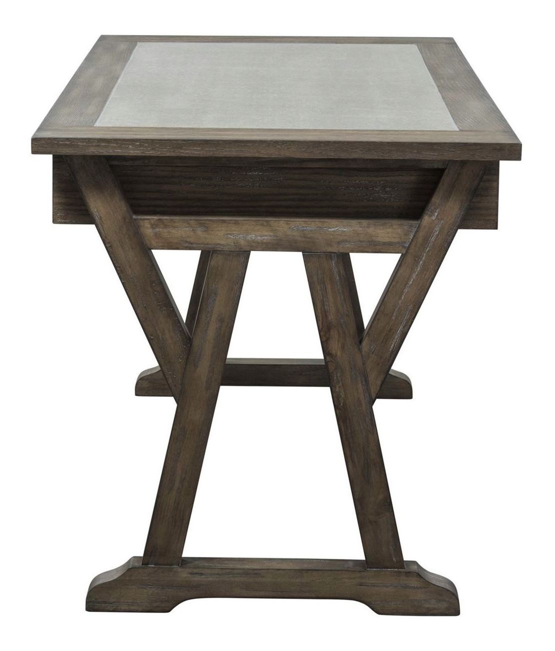 Stone Brook Rectangular Concrete/Wood 3-Drawer Laptop Desk
