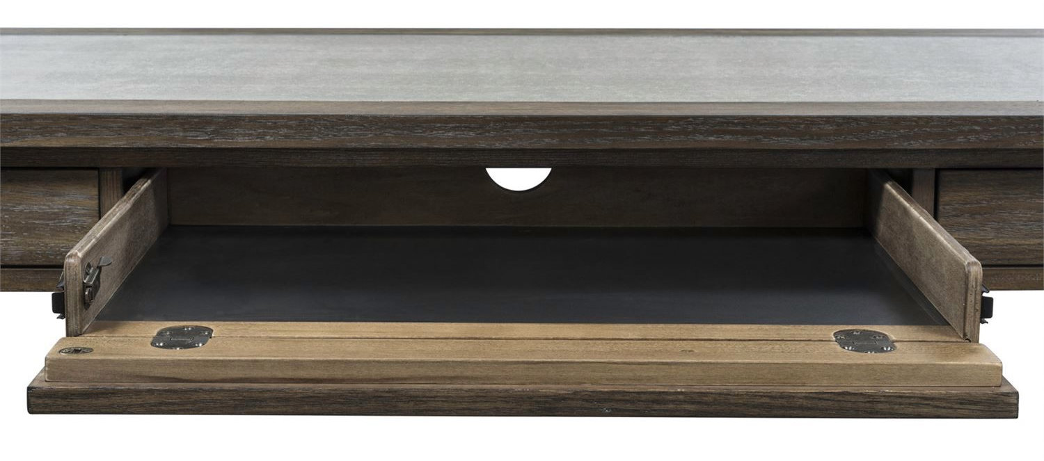 Stone Brook Rectangular Concrete/Wood 3-Drawer Laptop Desk
