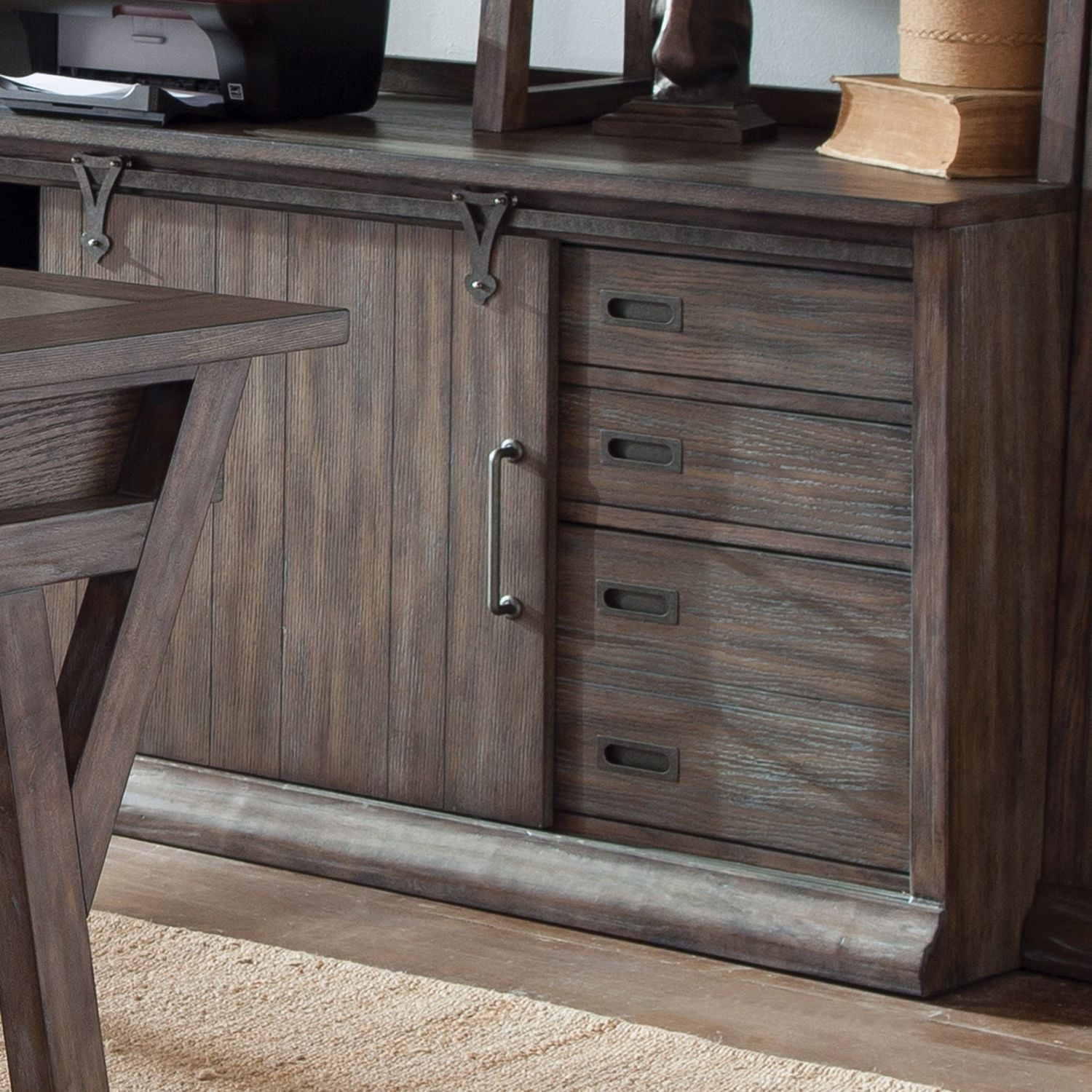 Stone Brook Wood 4-Drawer 1-Sliding Door Computer Credenza
