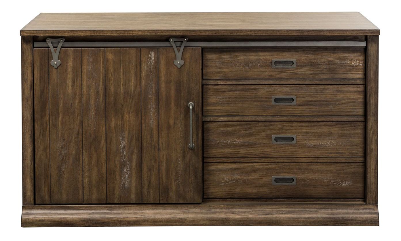 Stone Brook Wood 4-Drawer 1-Sliding Door Jr Executive Credenza Set