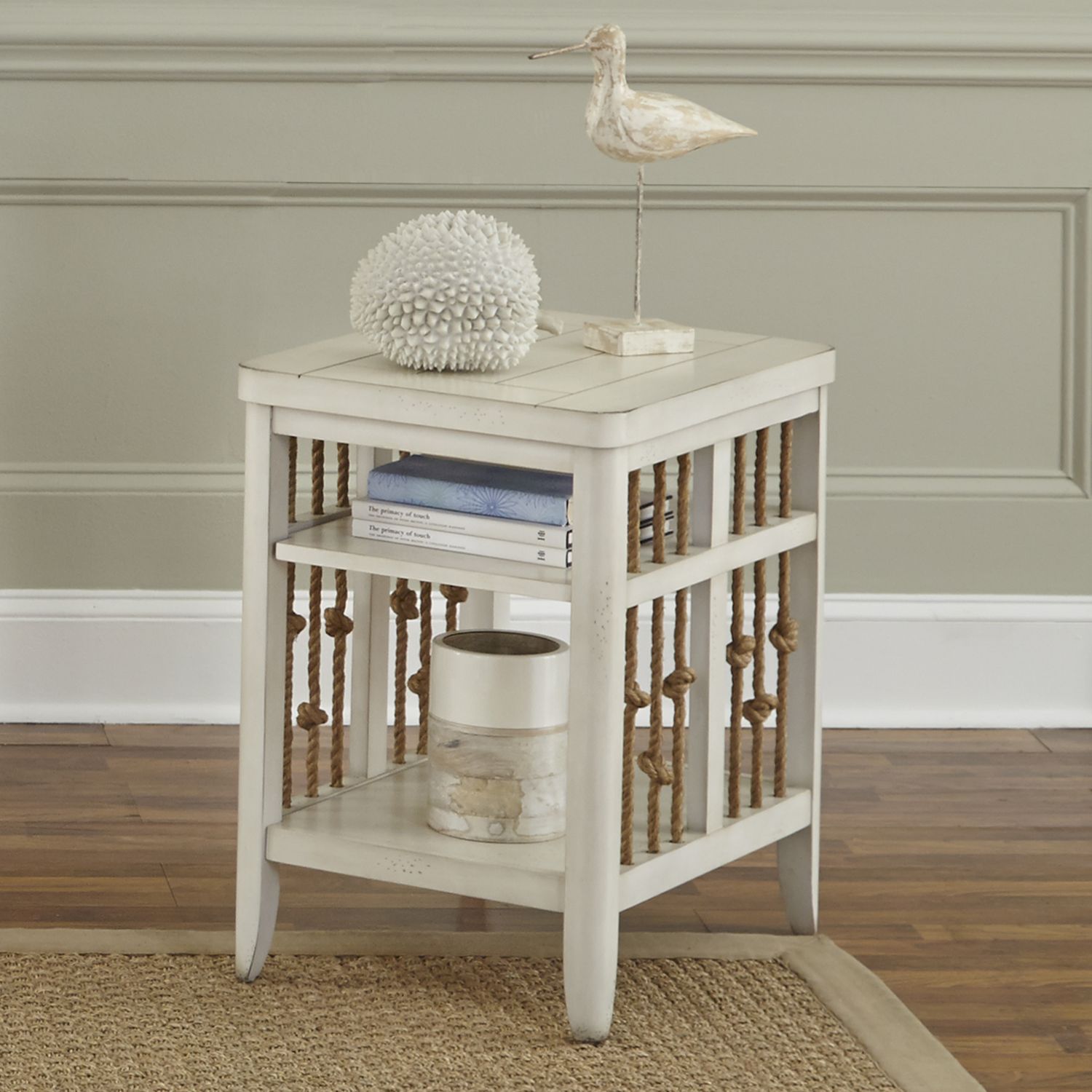 Dockside Rectangular Wood Chairside Table