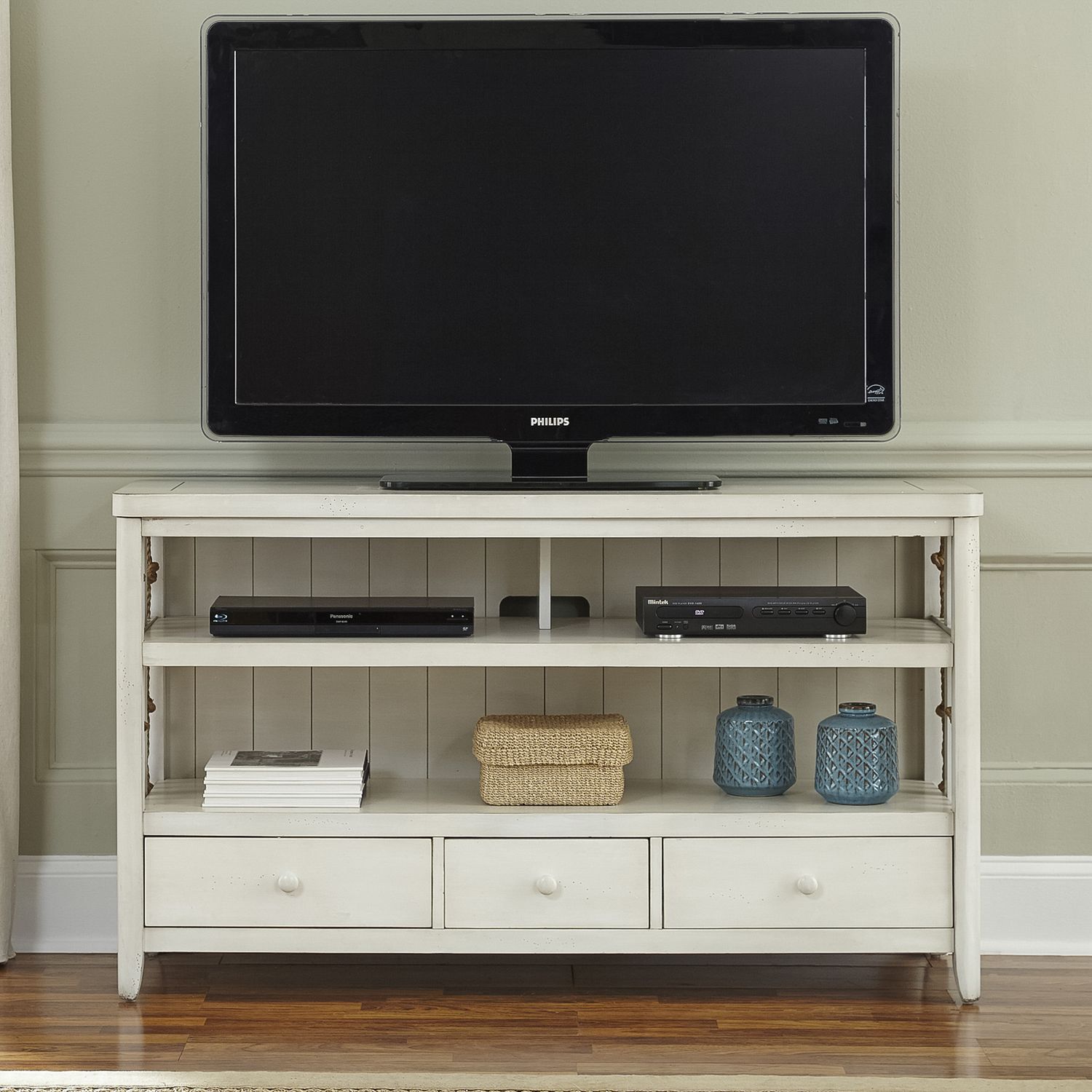 Dockside 55-inch Wood 3-Drawer TV Console