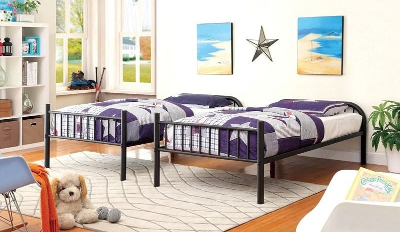 Rainbow Metal Bunk Bed, Twin Size