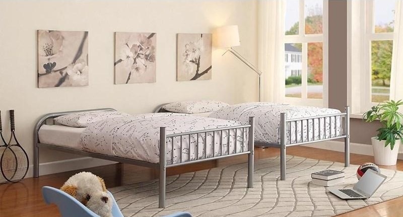 Rainbow Metal Bunk Bed, Twin Size