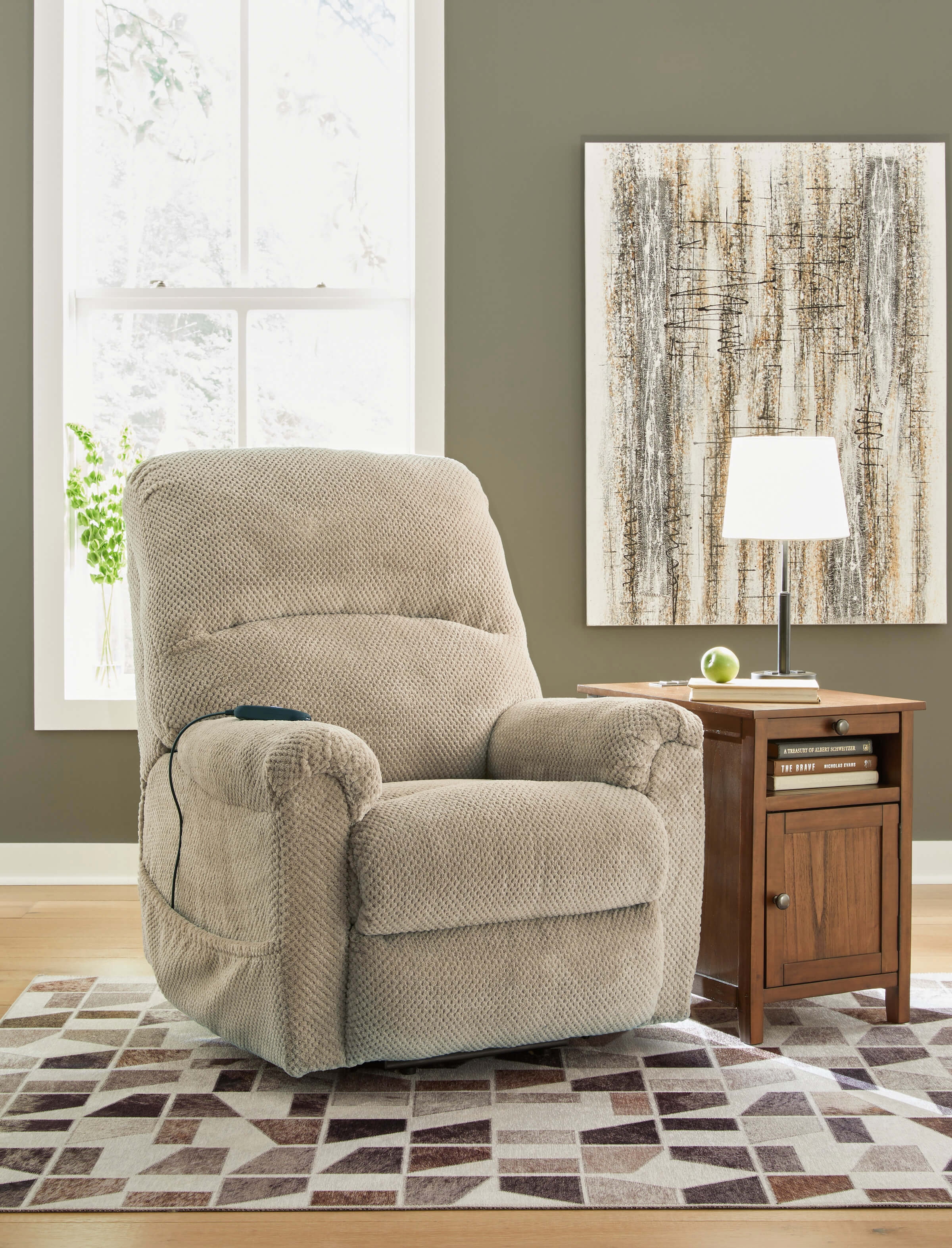 Shadowboxer Polyester Power Lift Recliner Chair