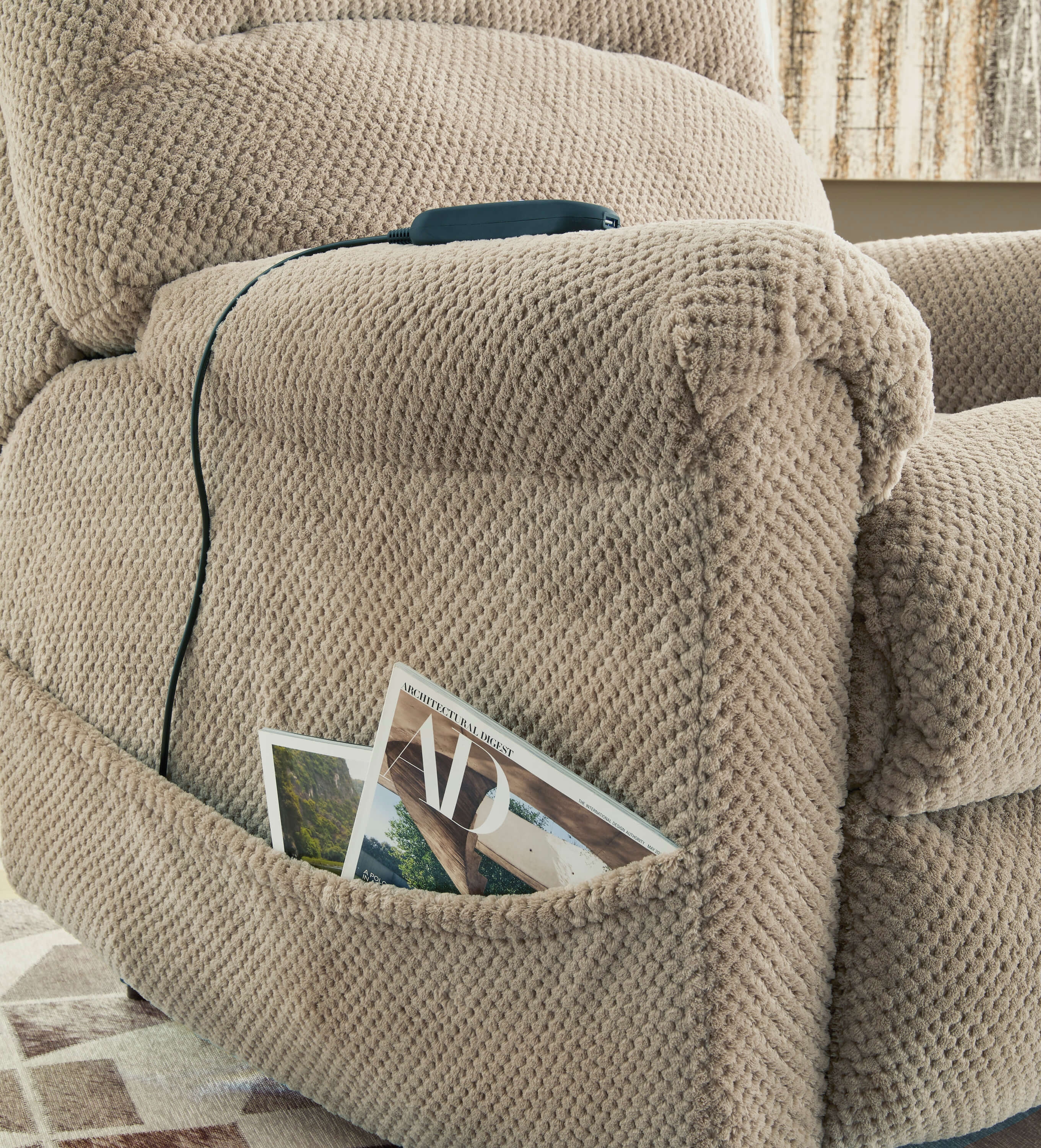 Shadowboxer Polyester Power Lift Recliner Chair