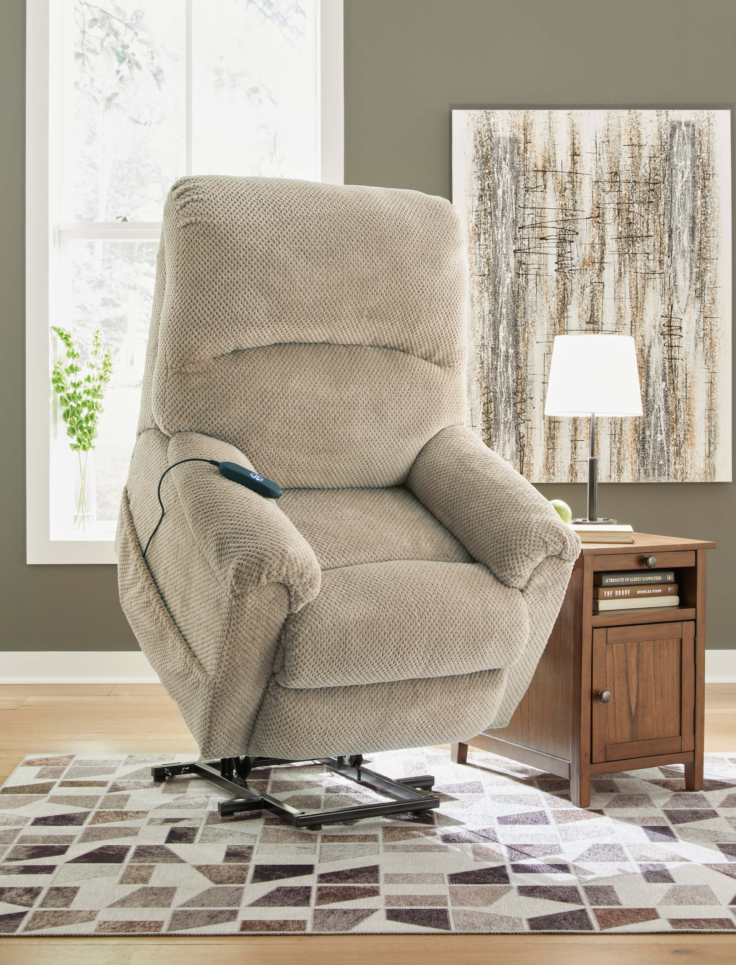 Shadowboxer Polyester Power Lift Recliner Chair