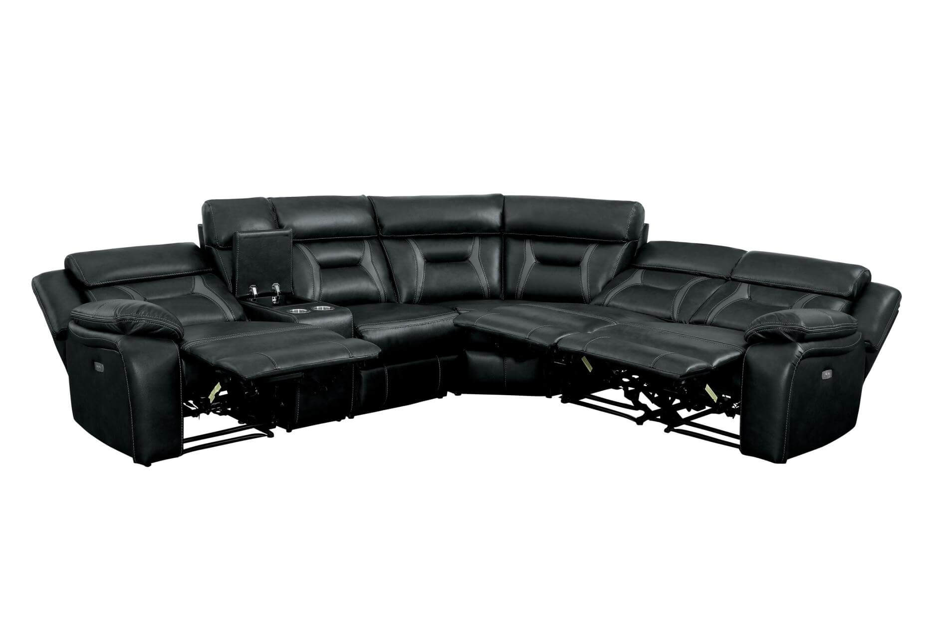 Amite Leather Gel Match Power Reclining Sectional by Homelegance