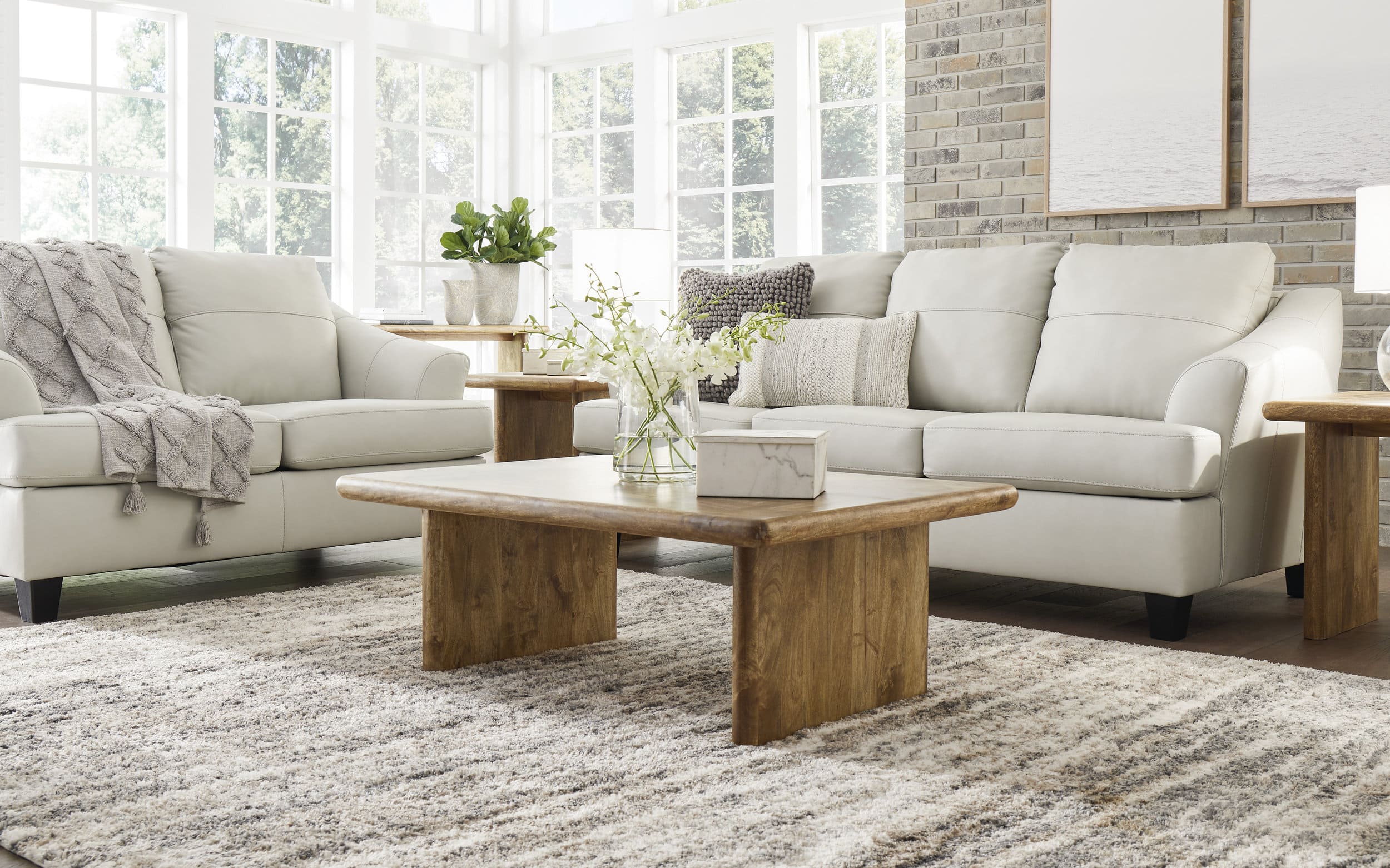 Genoa Leather/PVC Sofa