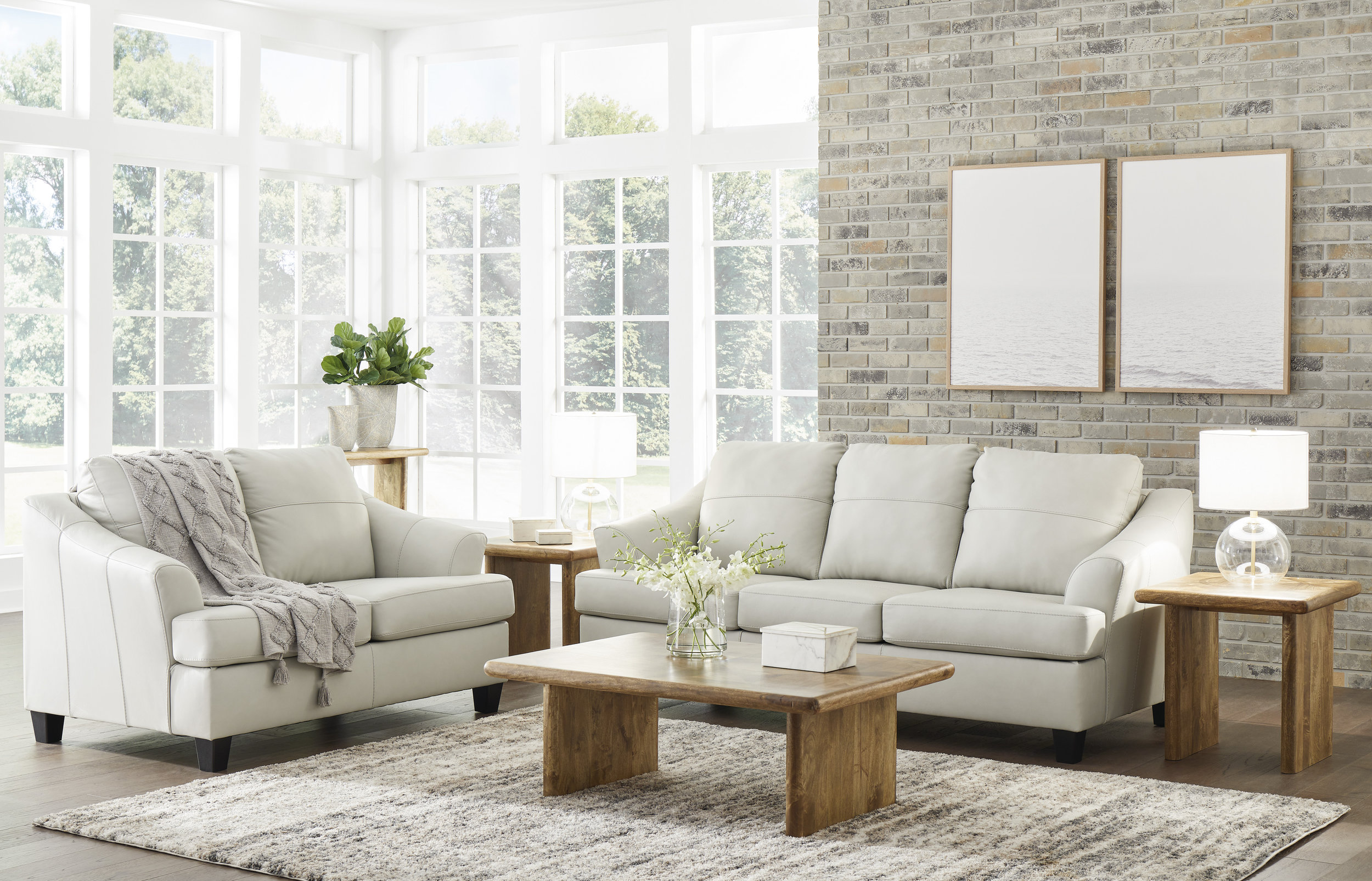 Genoa Leather/PVC Sofa