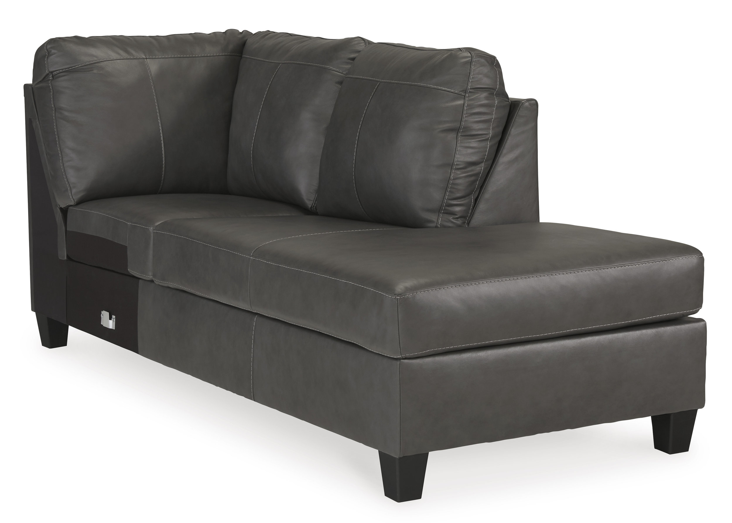 Valderno L-Shaped Leather 2-Piece Sectional with RAF Chaise