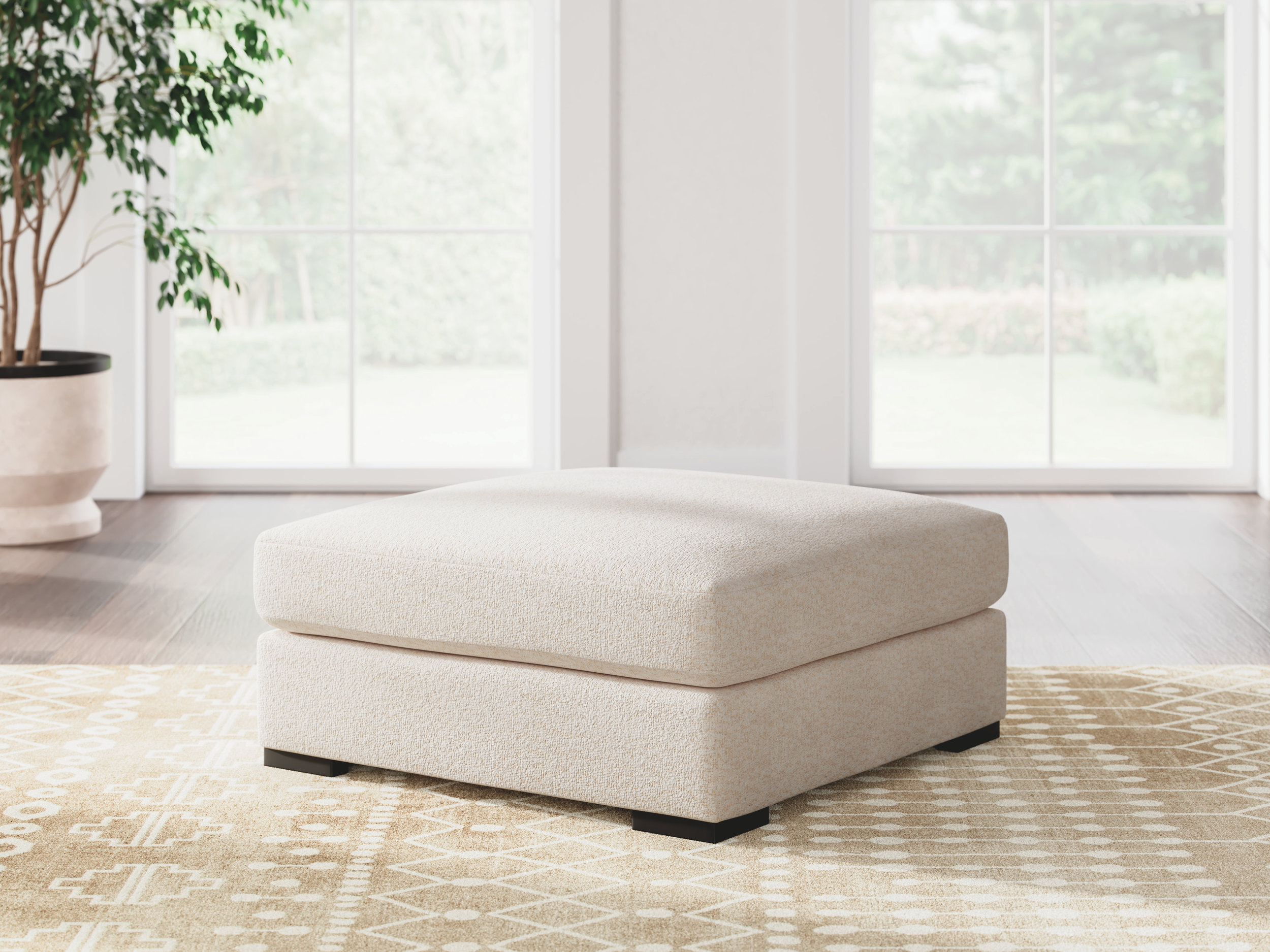 Donelson Creek 40" Square Oversized Accent Ottoman - Vanilla Cream