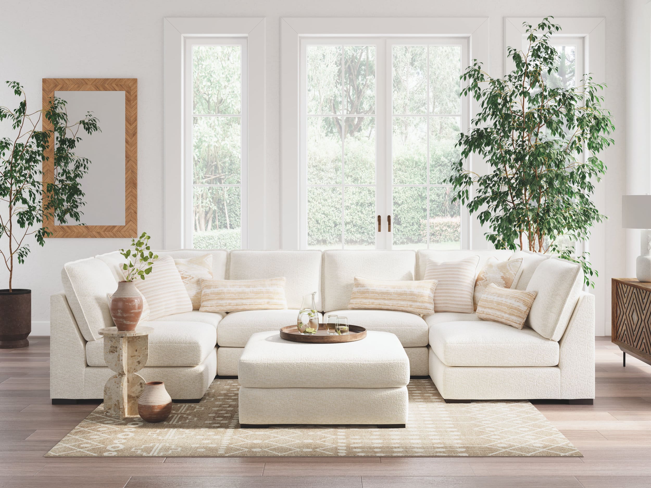 Donelson Creek 40" Square Oversized Accent Ottoman - Vanilla Cream