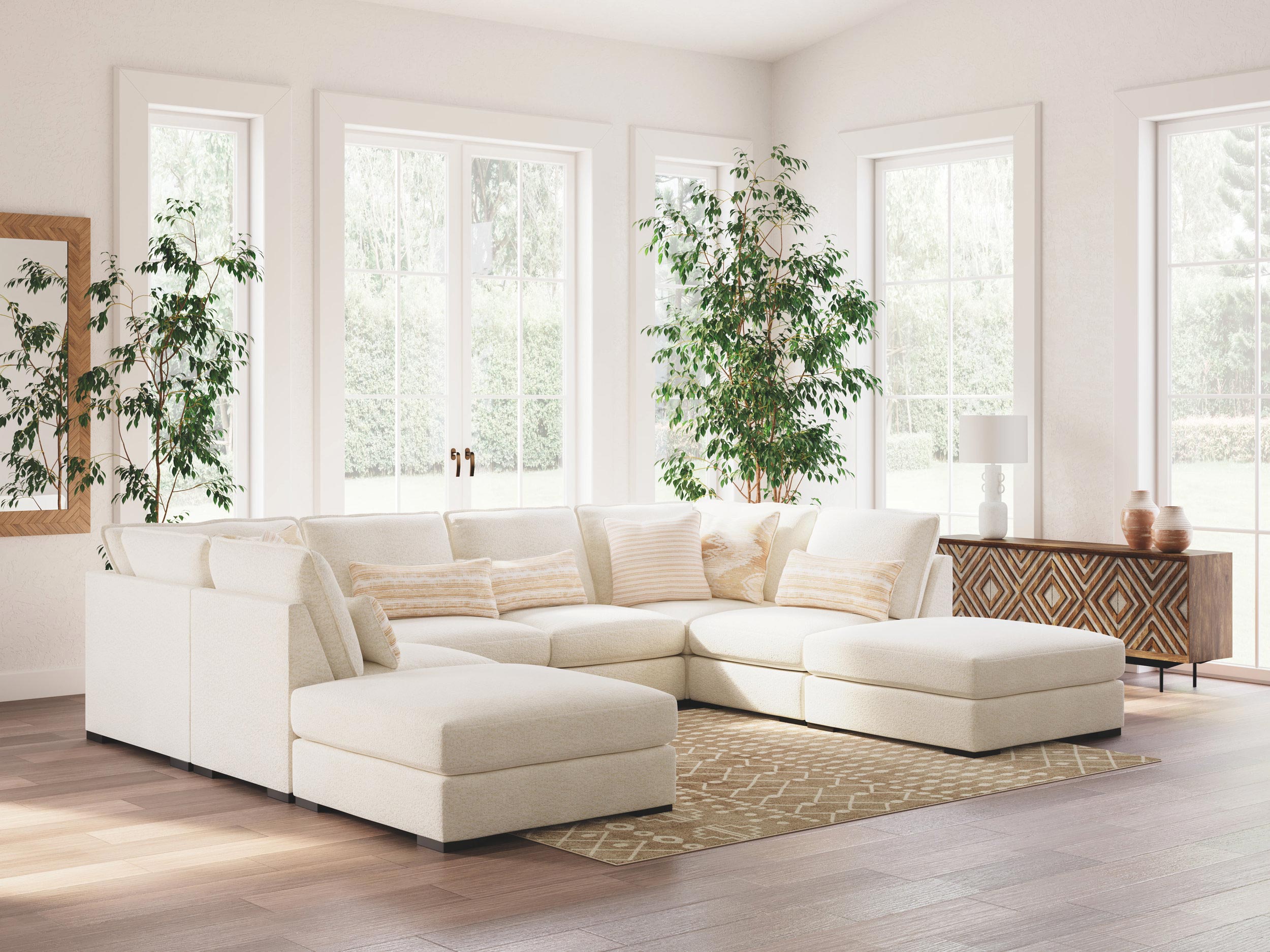 Donelson Creek 40" Square Oversized Accent Ottoman - Vanilla Cream