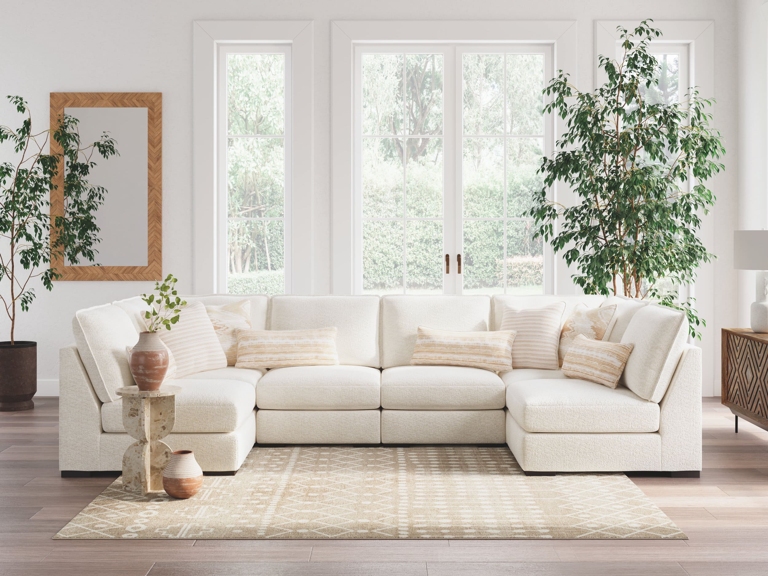 Donelson Creek U-Shaped Polyester 6-Piece Sectional