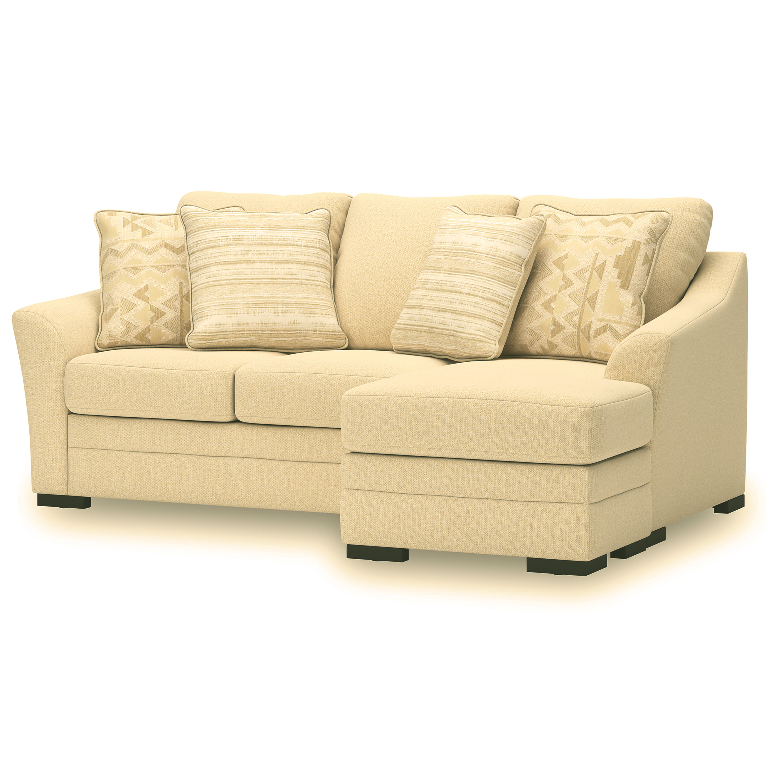 Lango Fabric L-Shaped Sectional Sofa w/Right Hand Chaise Facing & Queen Size Sleeper