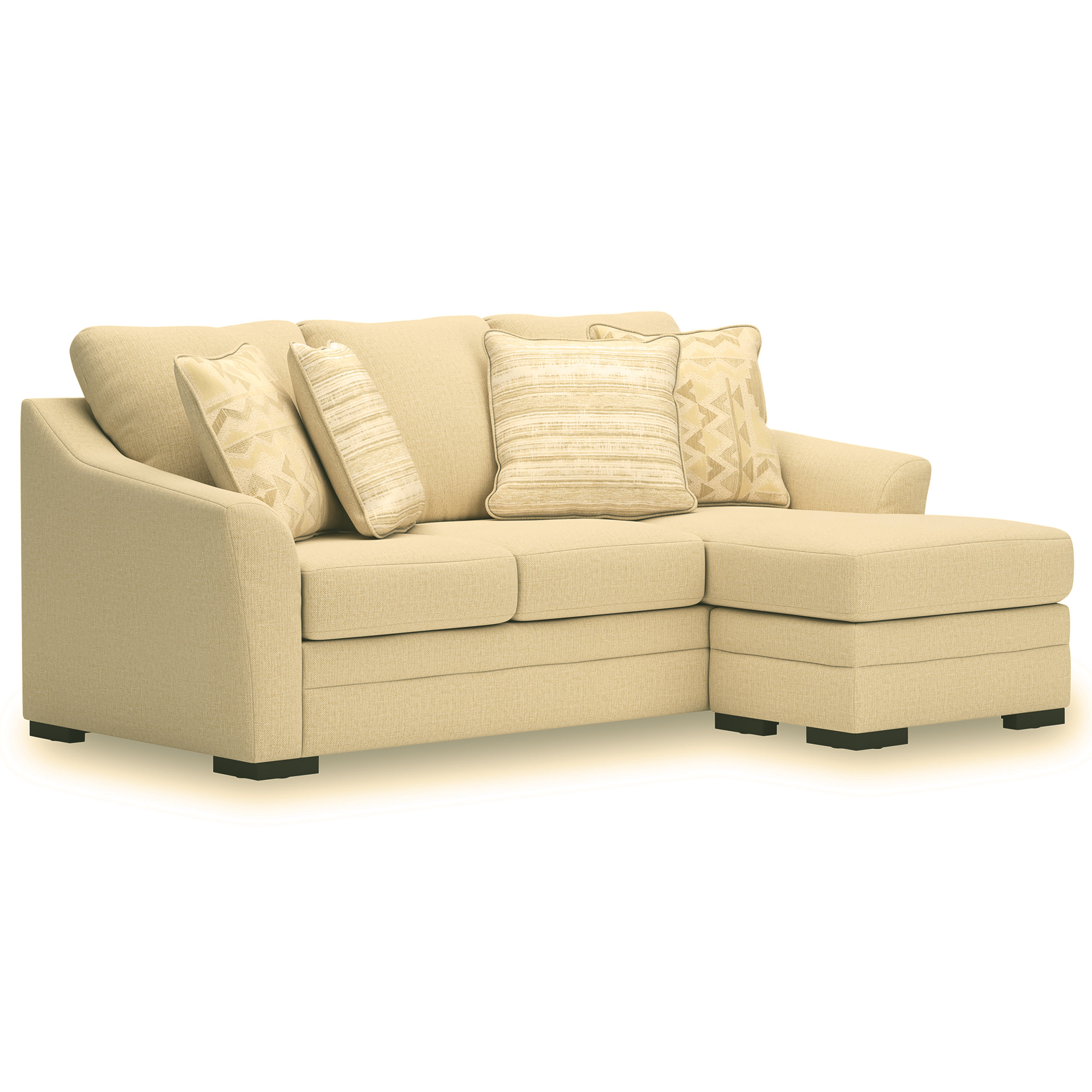 Lango Fabric L-Shaped Sectional Sofa w/Right Hand Chaise Facing & Queen Size Sleeper