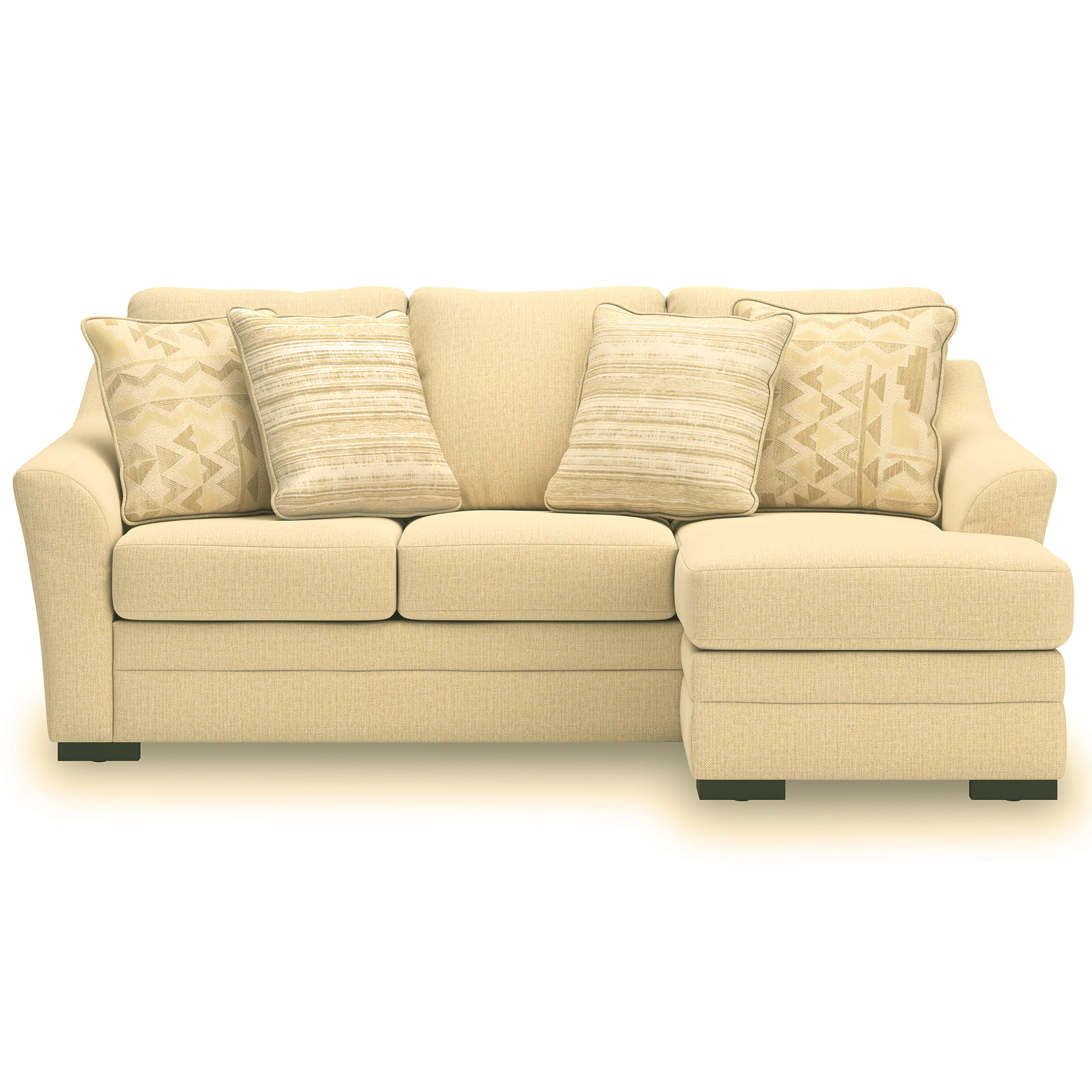Lango Fabric L-Shaped Sectional Sofa w/Right Hand Chaise Facing & Queen Size Sleeper