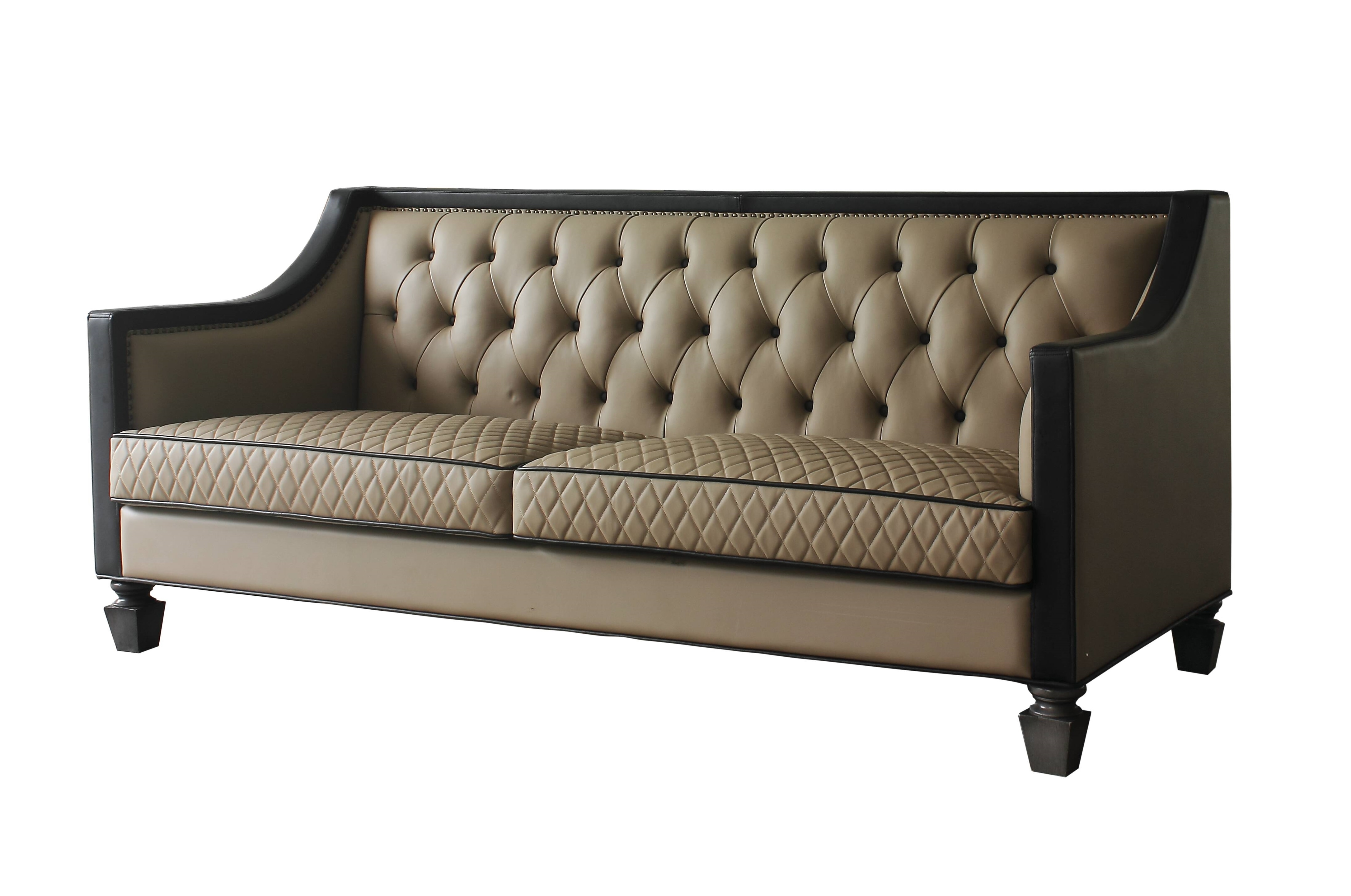House Beatrice Leather-Aire Tufted Living Room Set