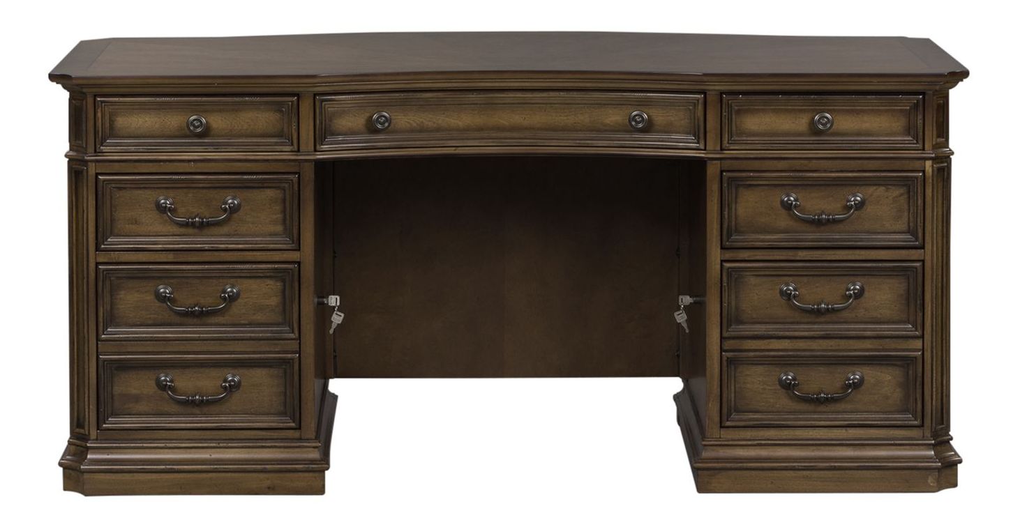 Amelia Rectangular Wood 9-Drawer Jr Executive Desk