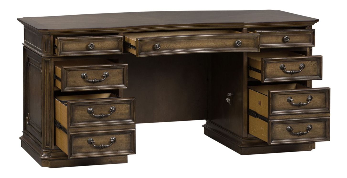 Amelia Rectangular Wood 9-Drawer Jr Executive Desk