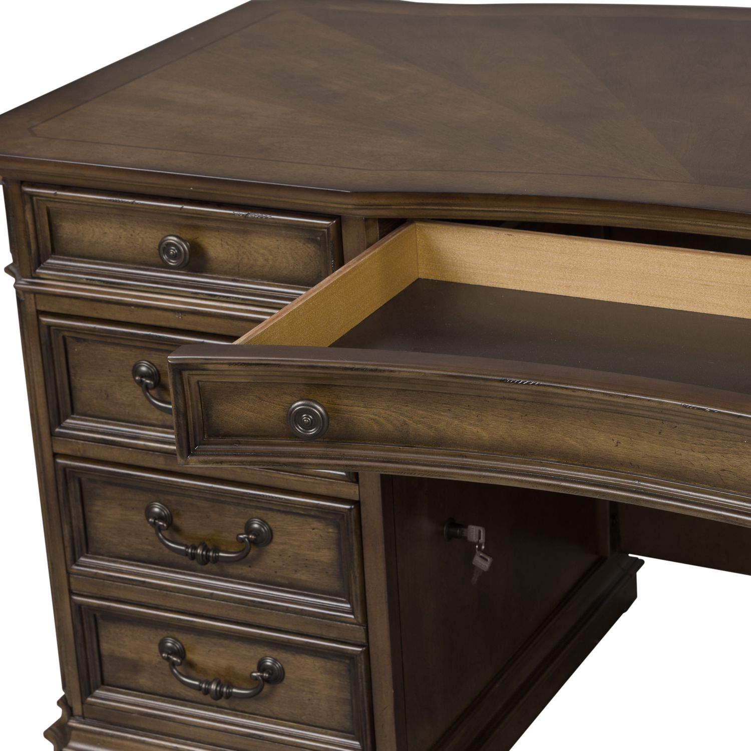 Amelia Rectangular Wood 9-Drawer Jr Executive Desk