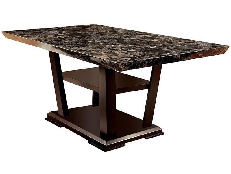 Clayton Faux Marble/Wood/Leatherette Rectangular Dining Set